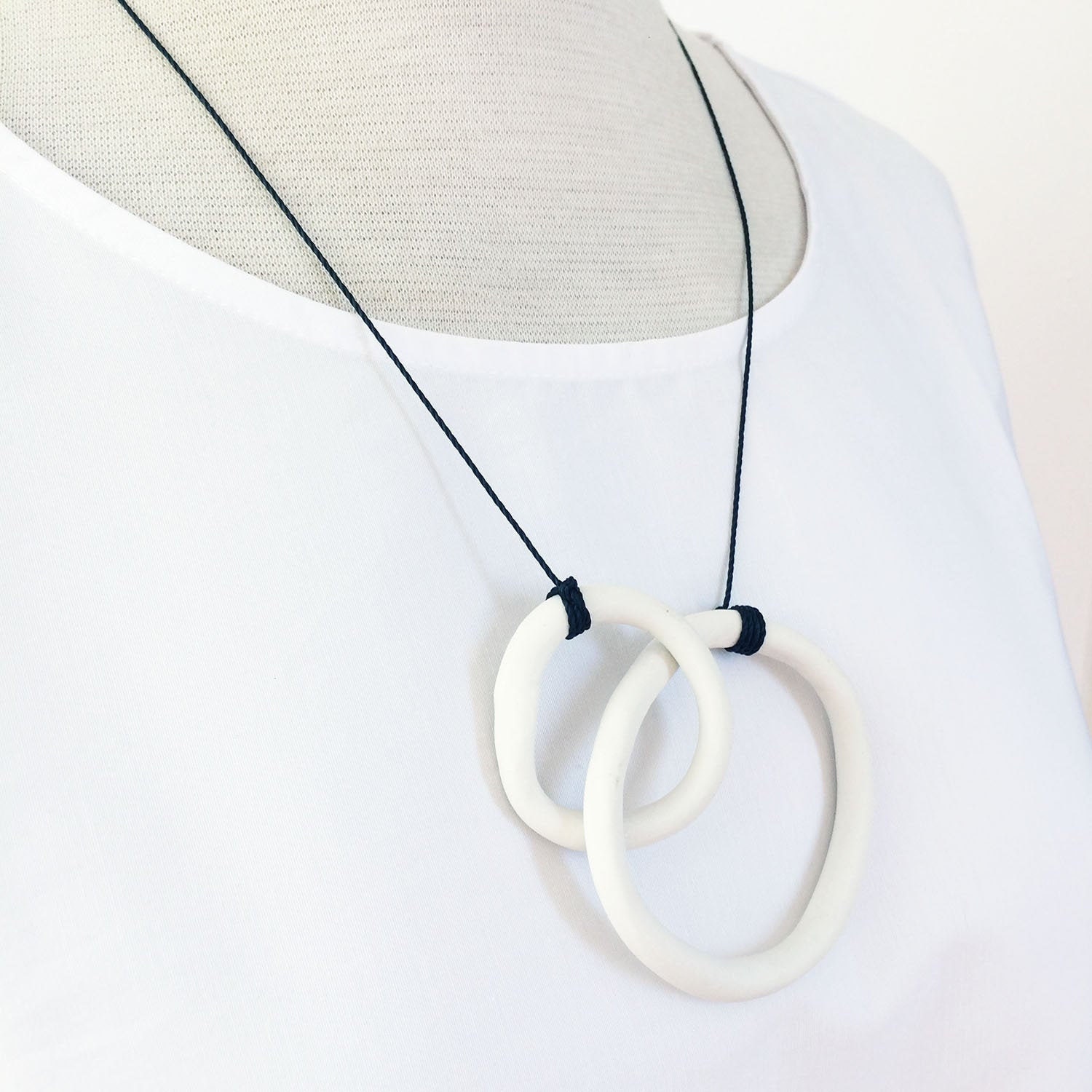 Porcelain circle necklace