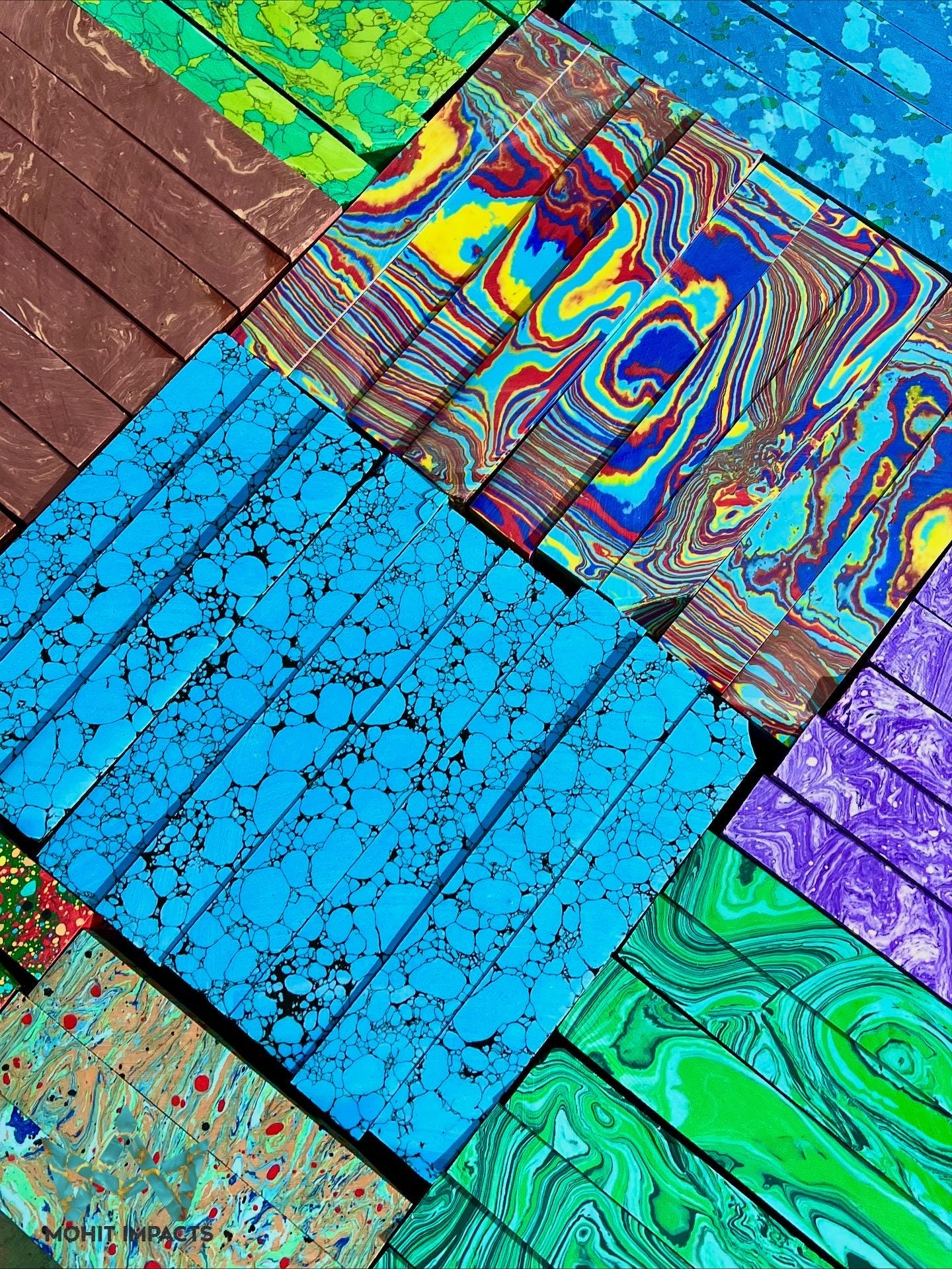 Synthetic gemstone slab for jewelry making, polished green pattern – Mohit Impacts