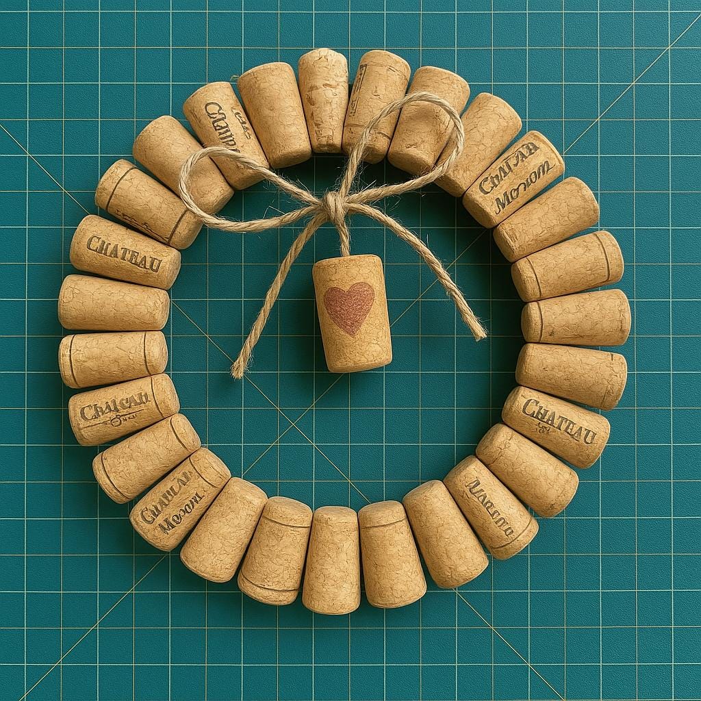 Guirlandas decorativas Faça uma guirlanda com rolhas amarradas em um arame circular. Dá um charme rústico lindo.
