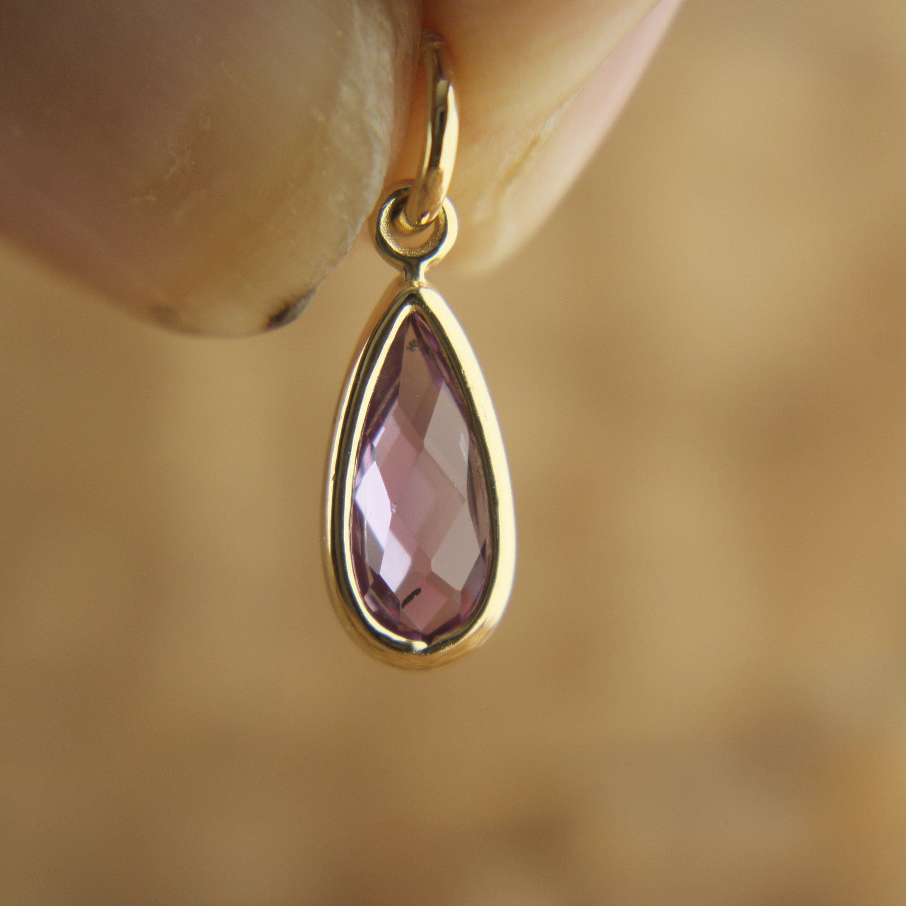 Charm pendant, alexandrite Pear, birthday gift.