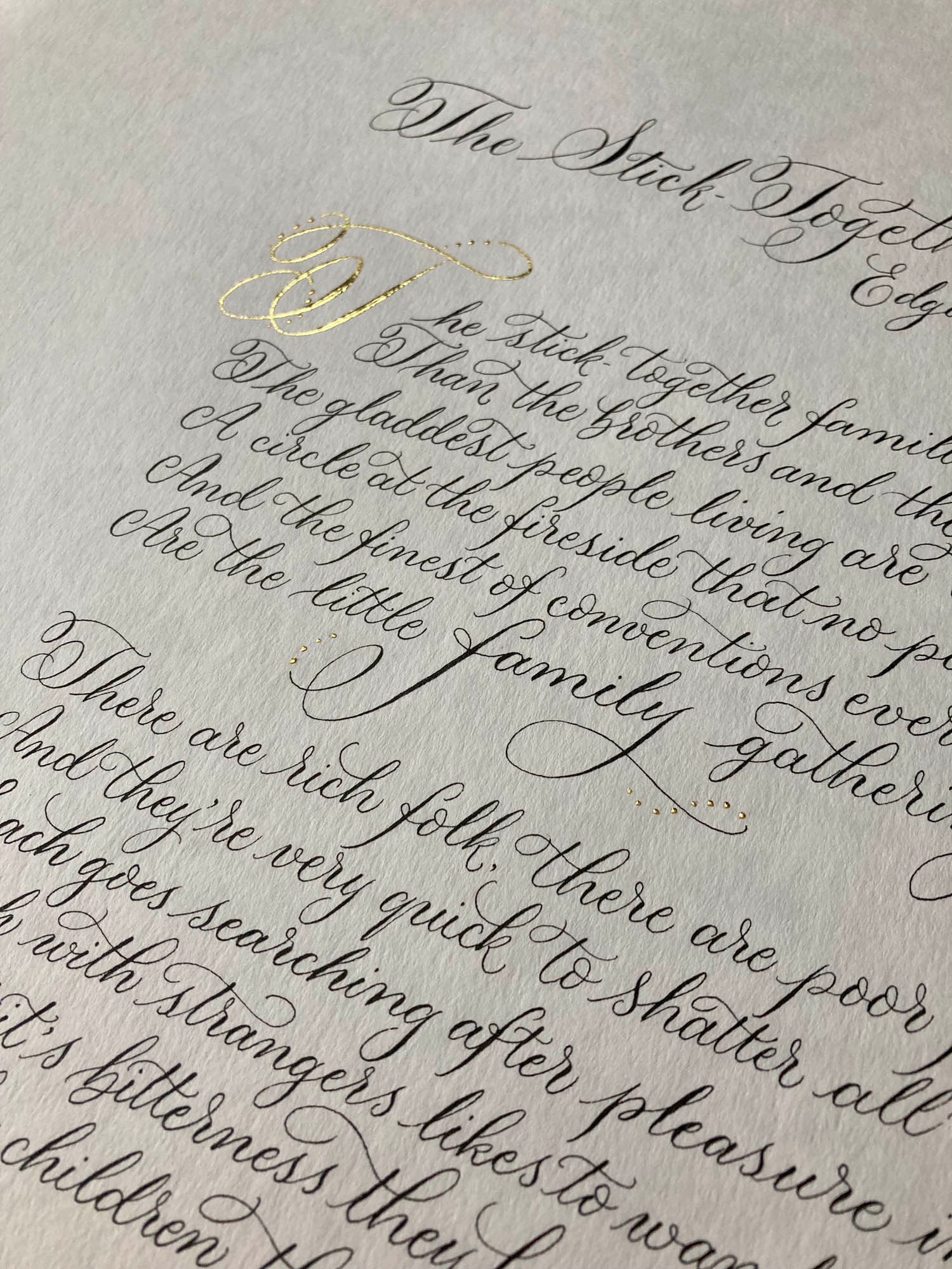 Calligraphy gilding alternative style