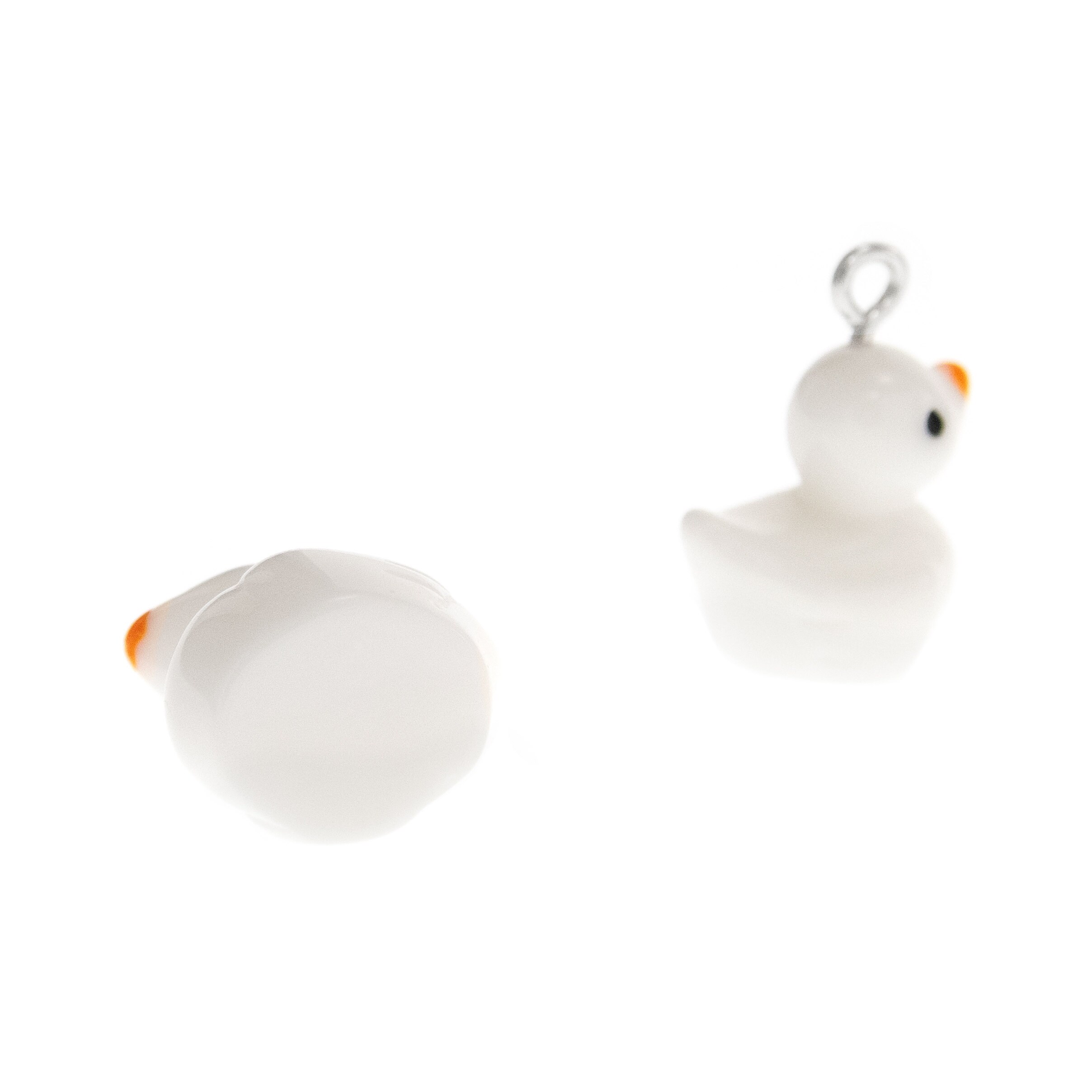 Rubber Duck Earrings Dangle white