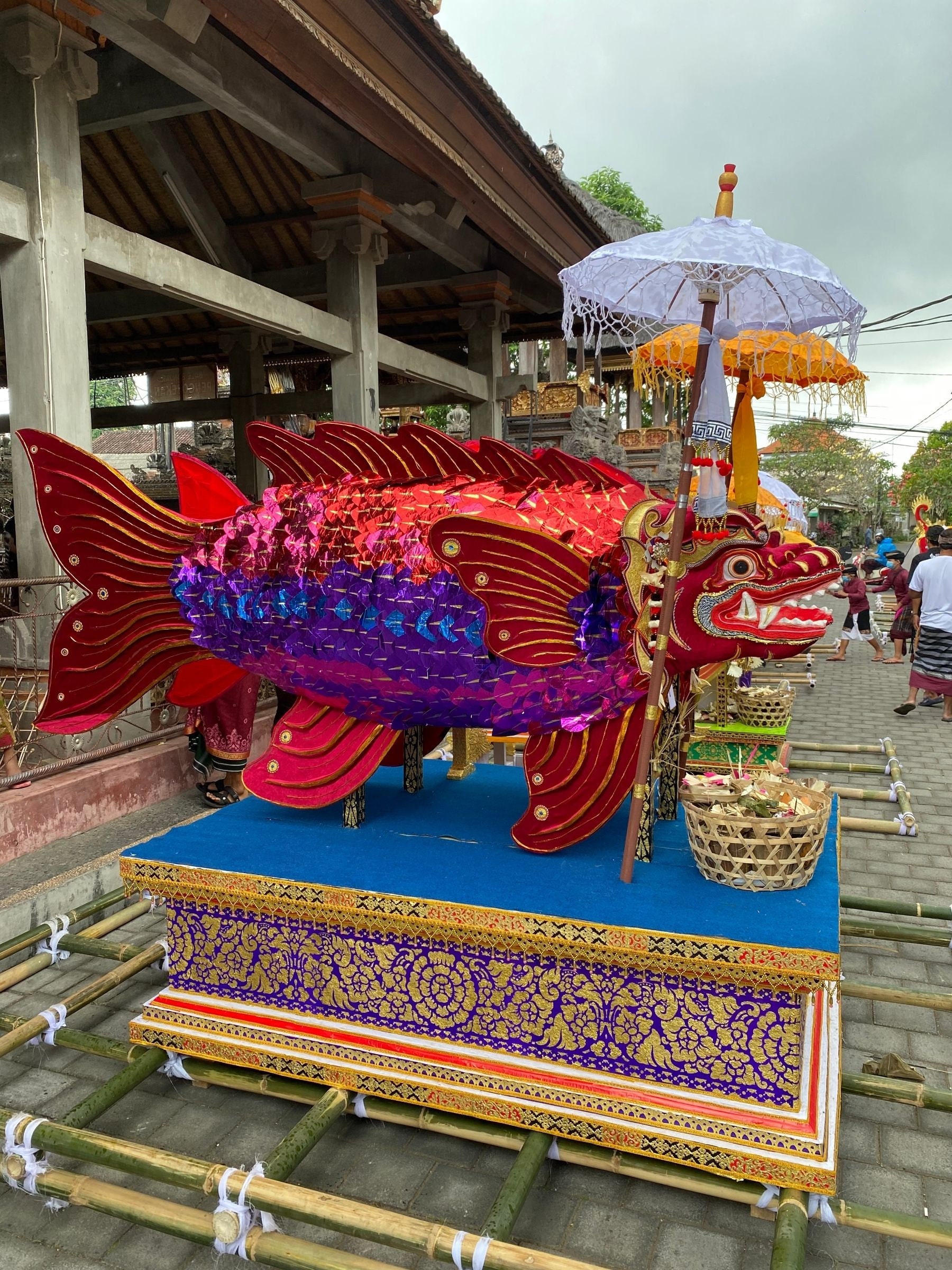 Fish Ngaben cremation ceremony Bali