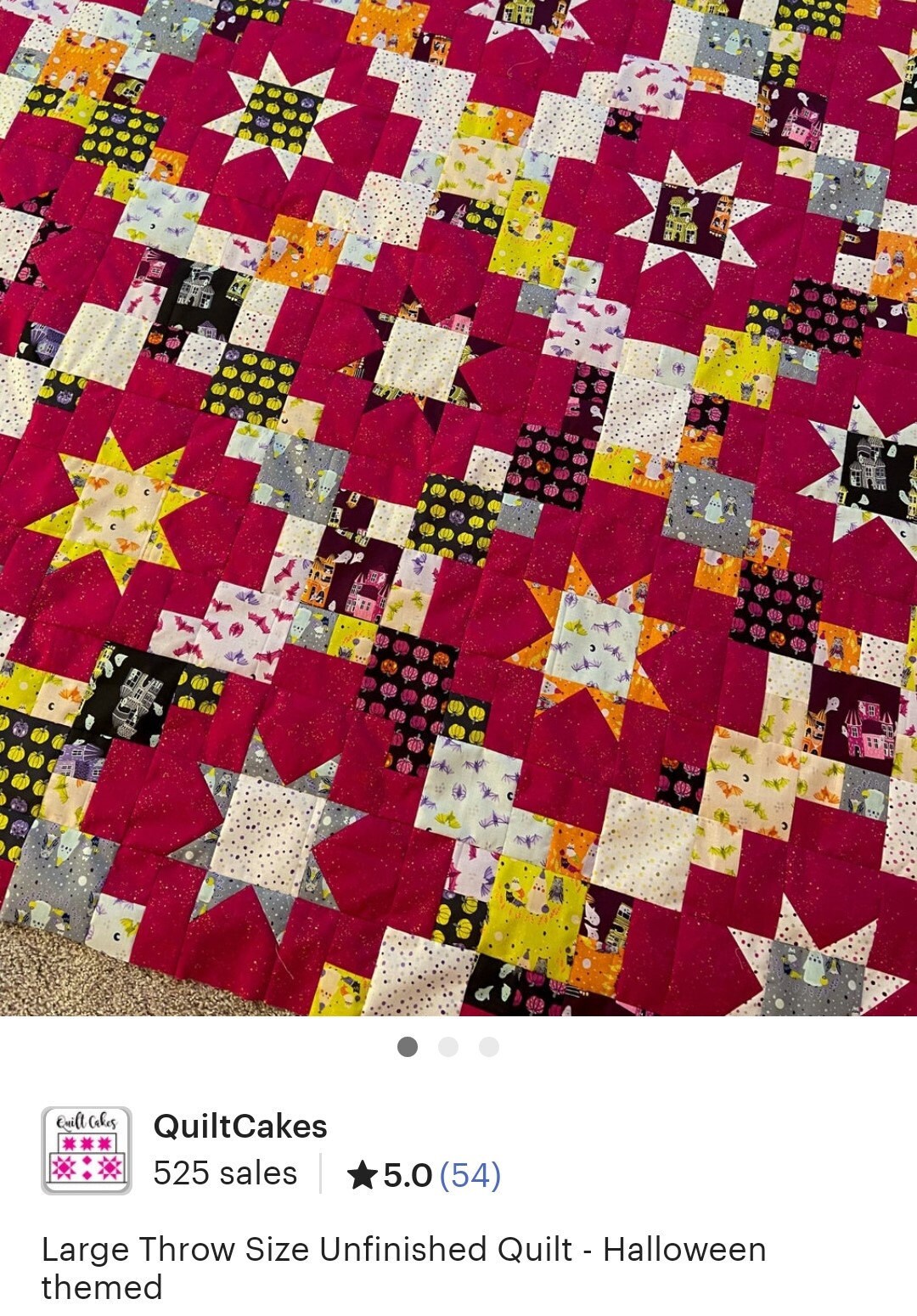 etsy quilt top listing