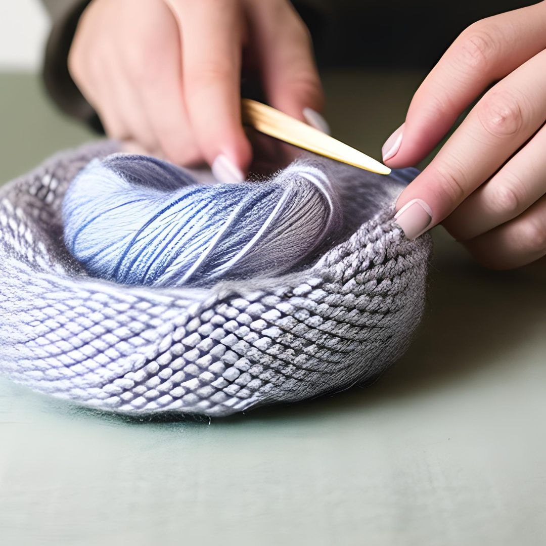 knitting pictured with hands