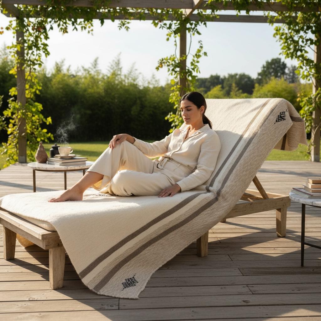 Figure 7. Warm, breathing fibre and a quiet hour. Comfort is the mechanism — rest is the result.