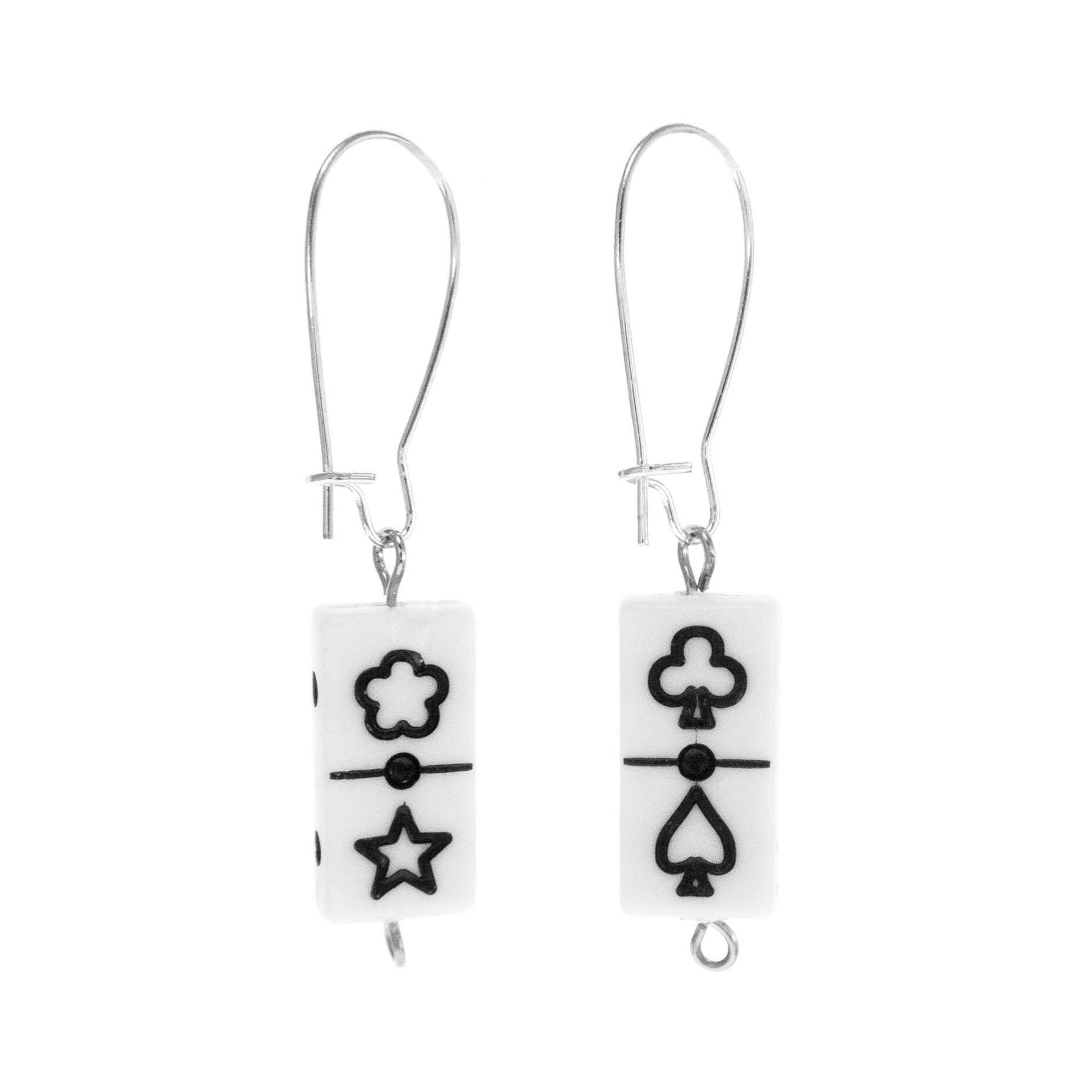 Gift for Domino Lovers Best Friend. Domino Dangle Earrings