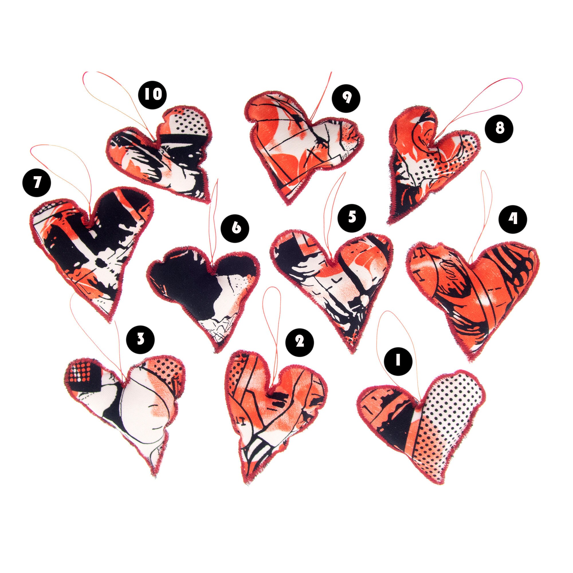 handmade valentines day gift handmade heart of red and black fabric