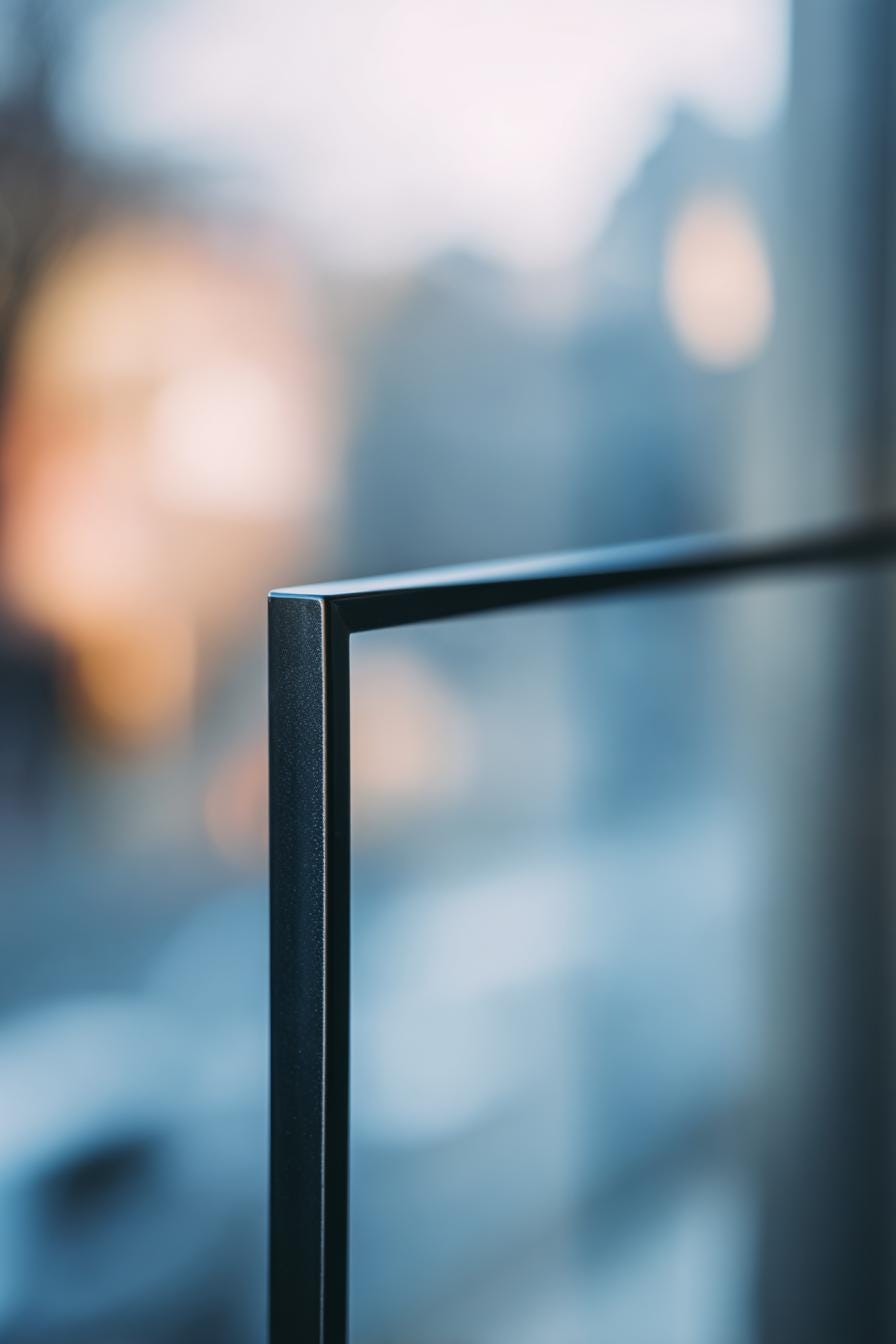 A thin metal picture frame before hanging