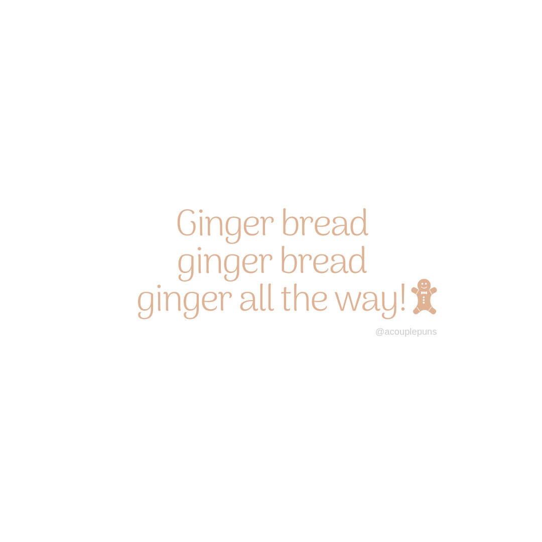 gingerbread pun, ginger pun, gingerbread meme, acouplepuns