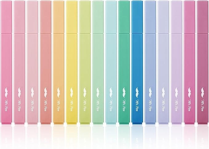 Mr. Pen- Aesthetic Highlighters, 16 pcs, Chisel Tip, Assorted Colors