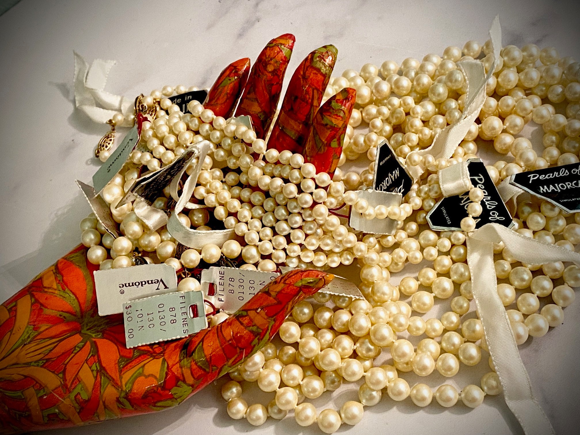 vendome pearls, majorca pearls, made in spain pearls, vintage pearls