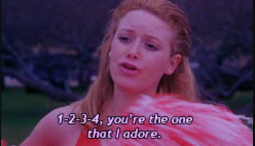 1-2-3-4 youre the one that I adore cheerleader