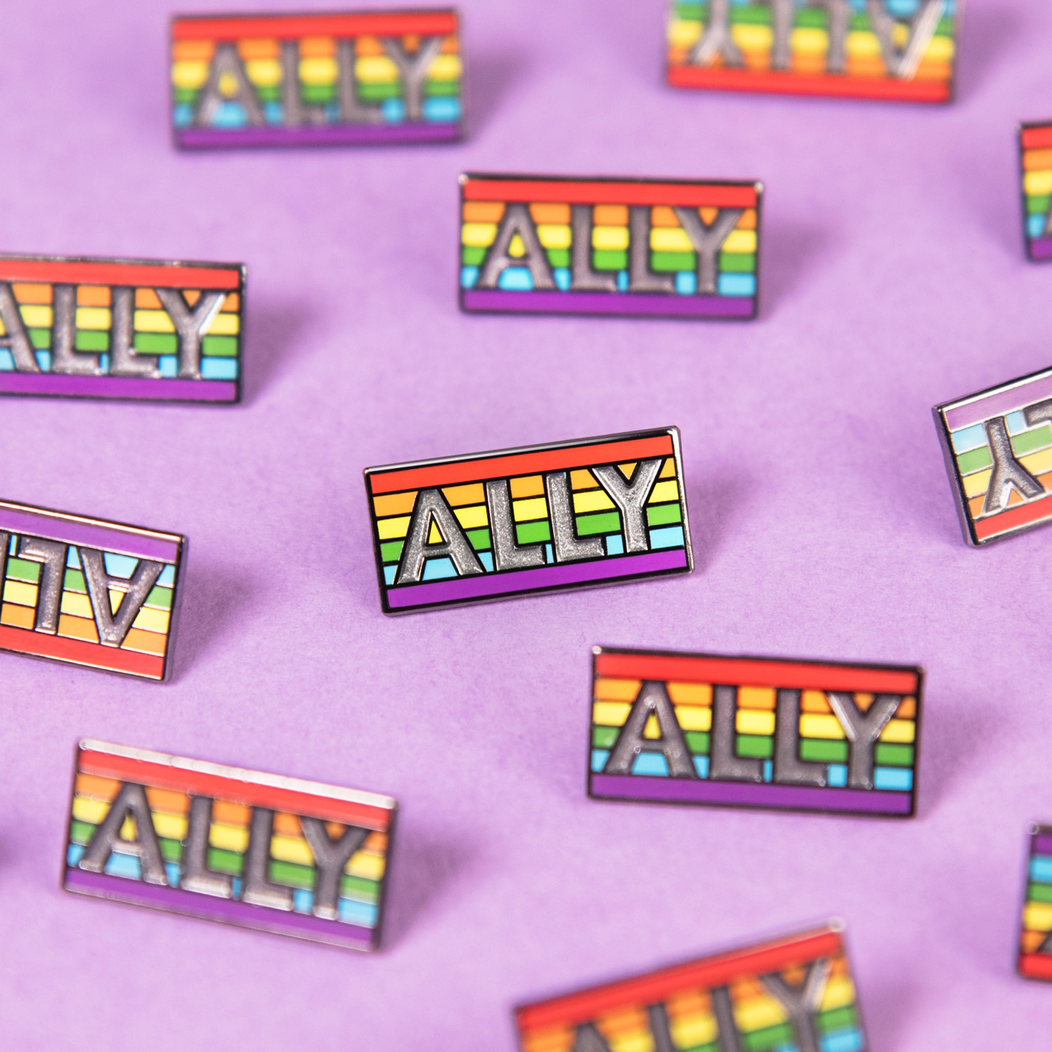 Rainbow Ally Support Badge Enamel Pin Etsy LGBT Pride Flag