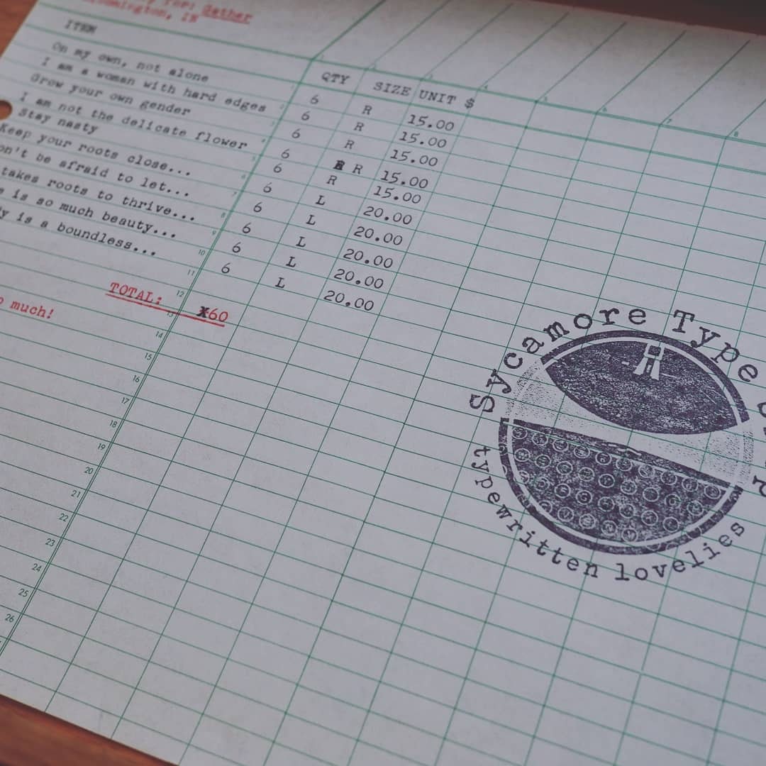 Hand-typed invoice on vintage paper, duh.