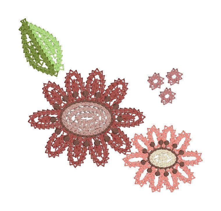 The initial crochet style flower