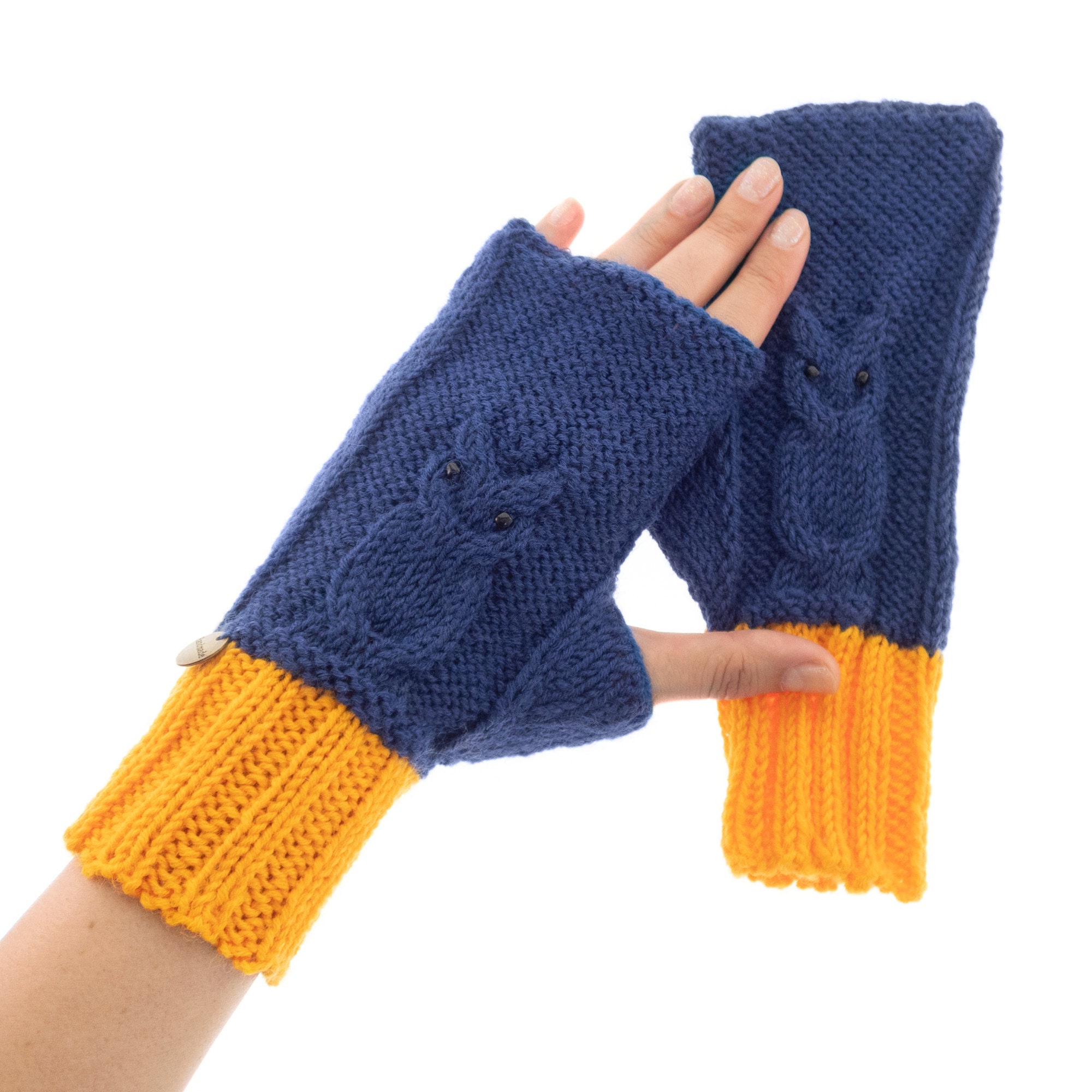 Womens Texting Mittens, Knitted Gloves Fingerless