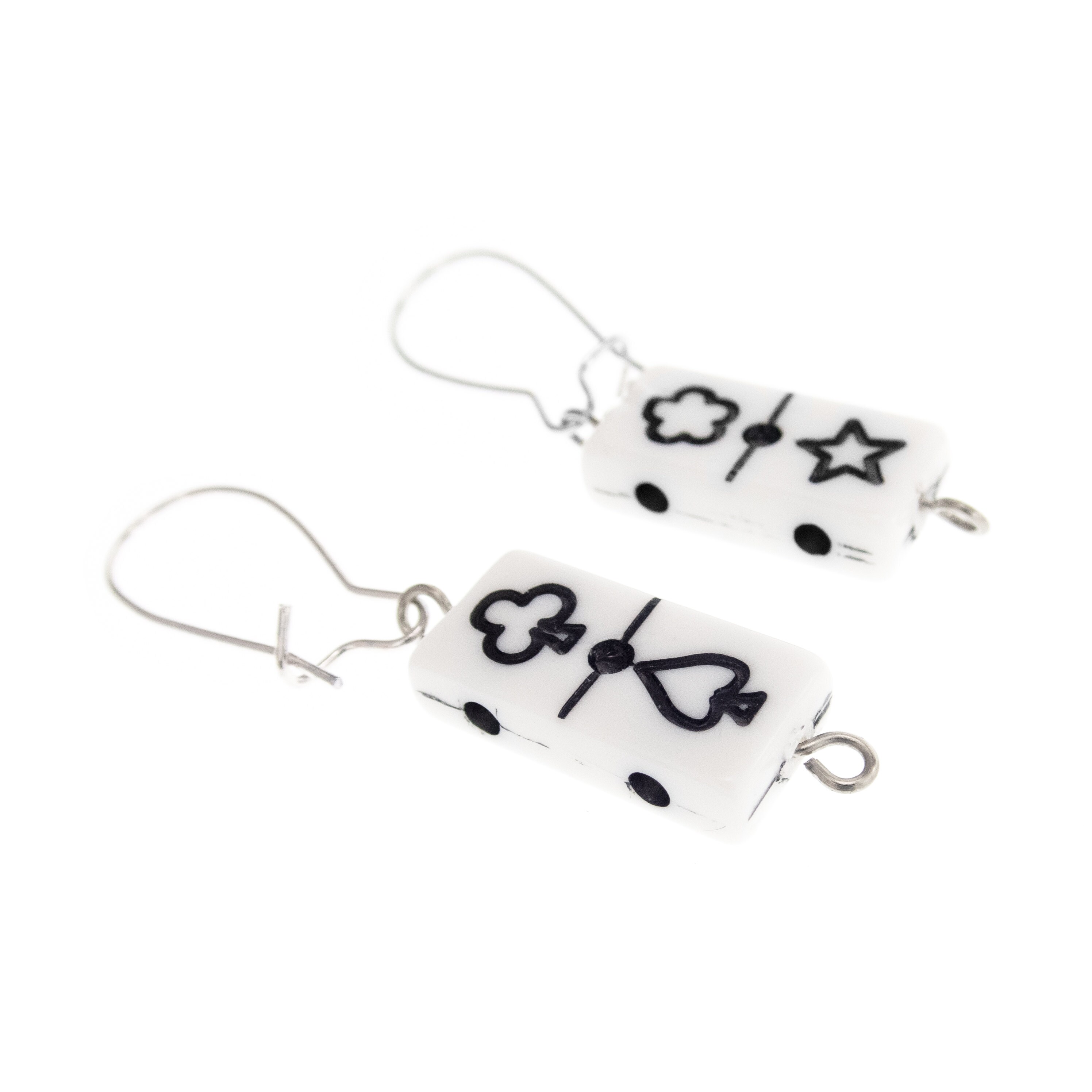 Gift for Domino Lovers Best Friend. Domino Dangle Earrings