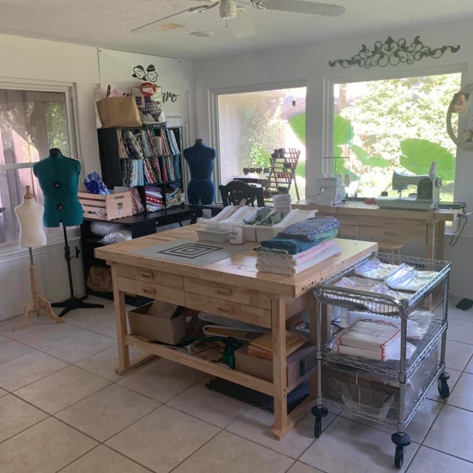 Apothecary Fabrics in the new home studio.