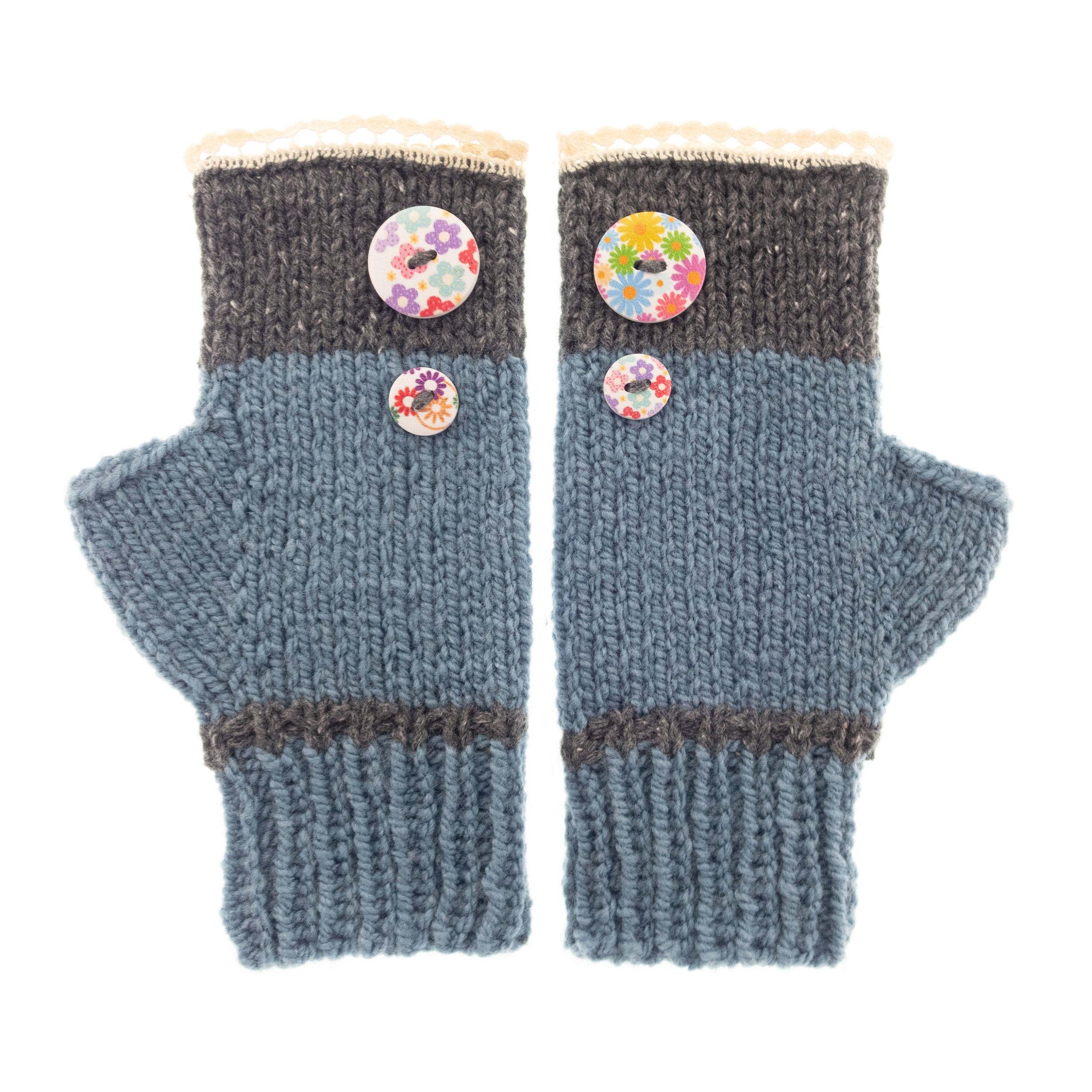 Fingerless Mittens Womens with buttons