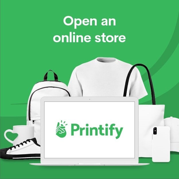 stock image for Printify and the items available in their store