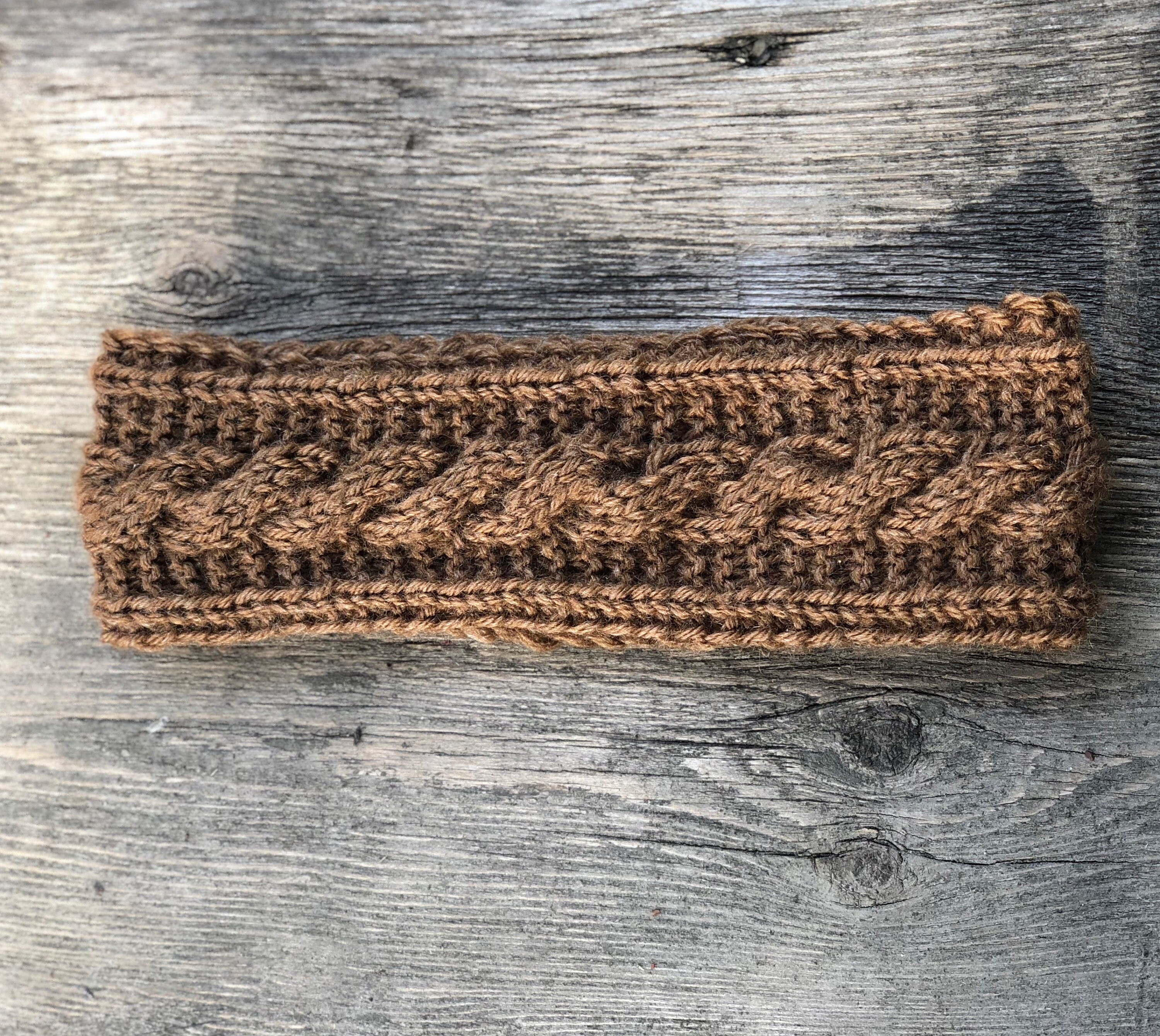 Brown knitted headband