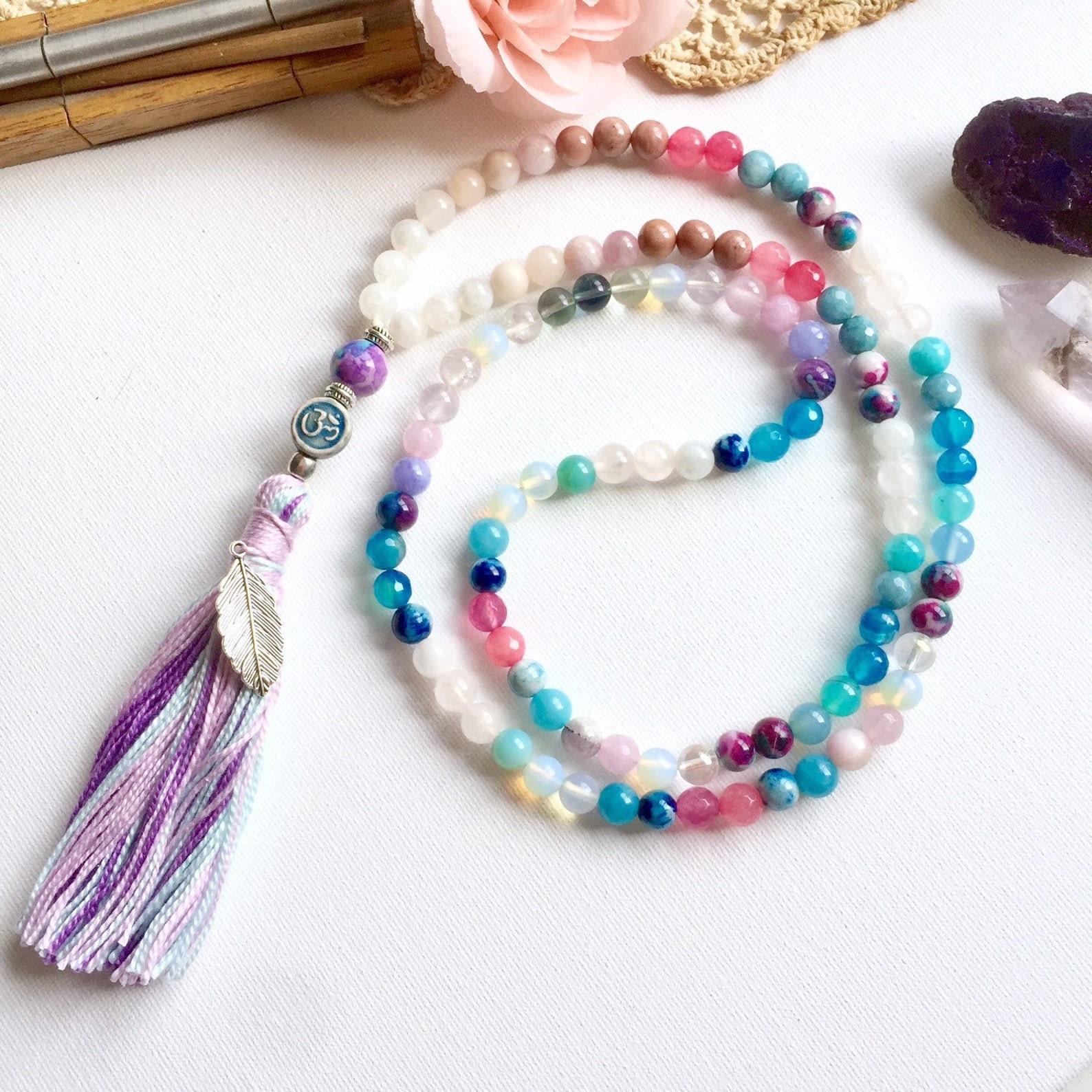 ananda japa mala necklace by kandy disenos