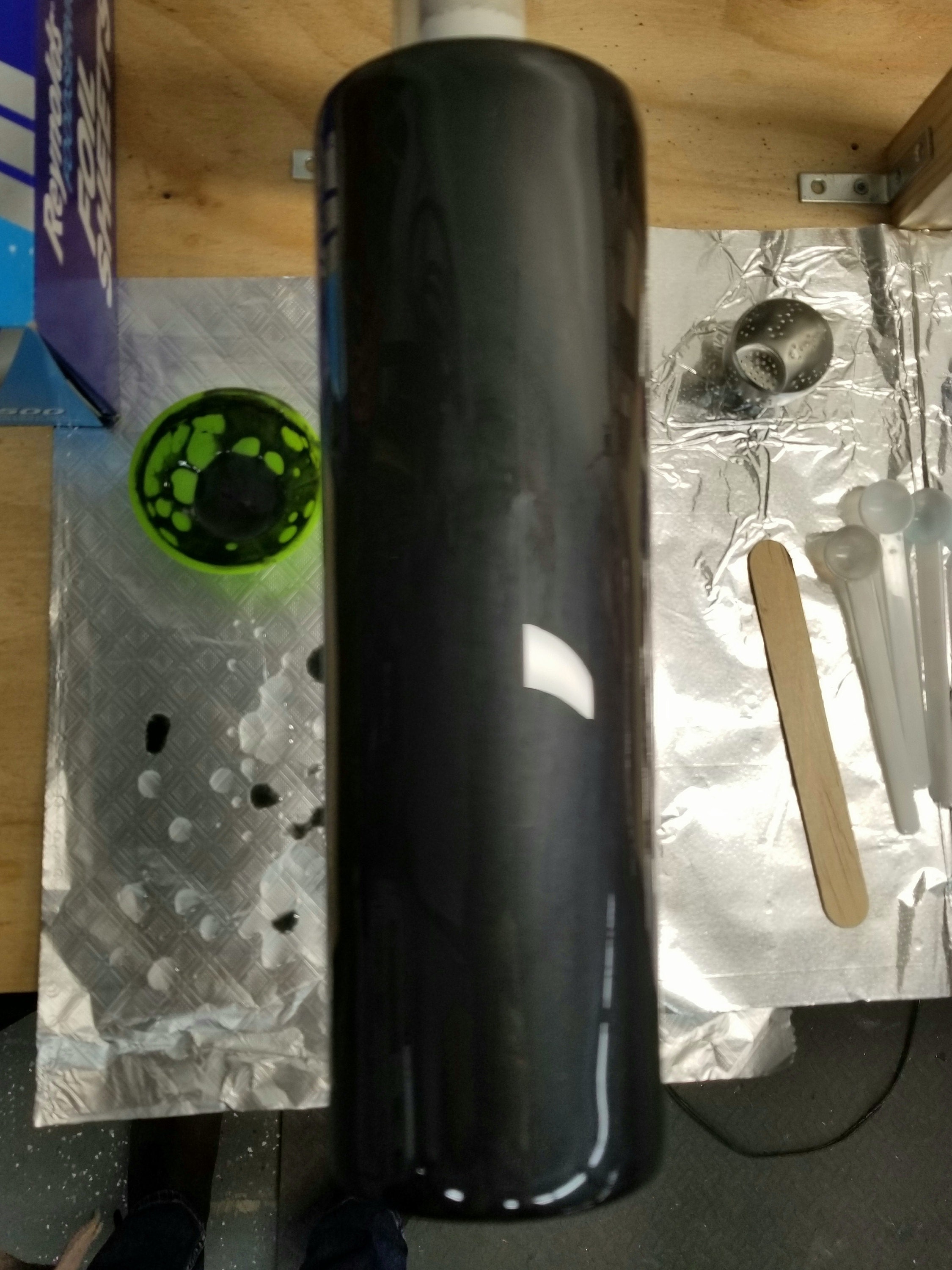 Tumbler with black pearl epoxy