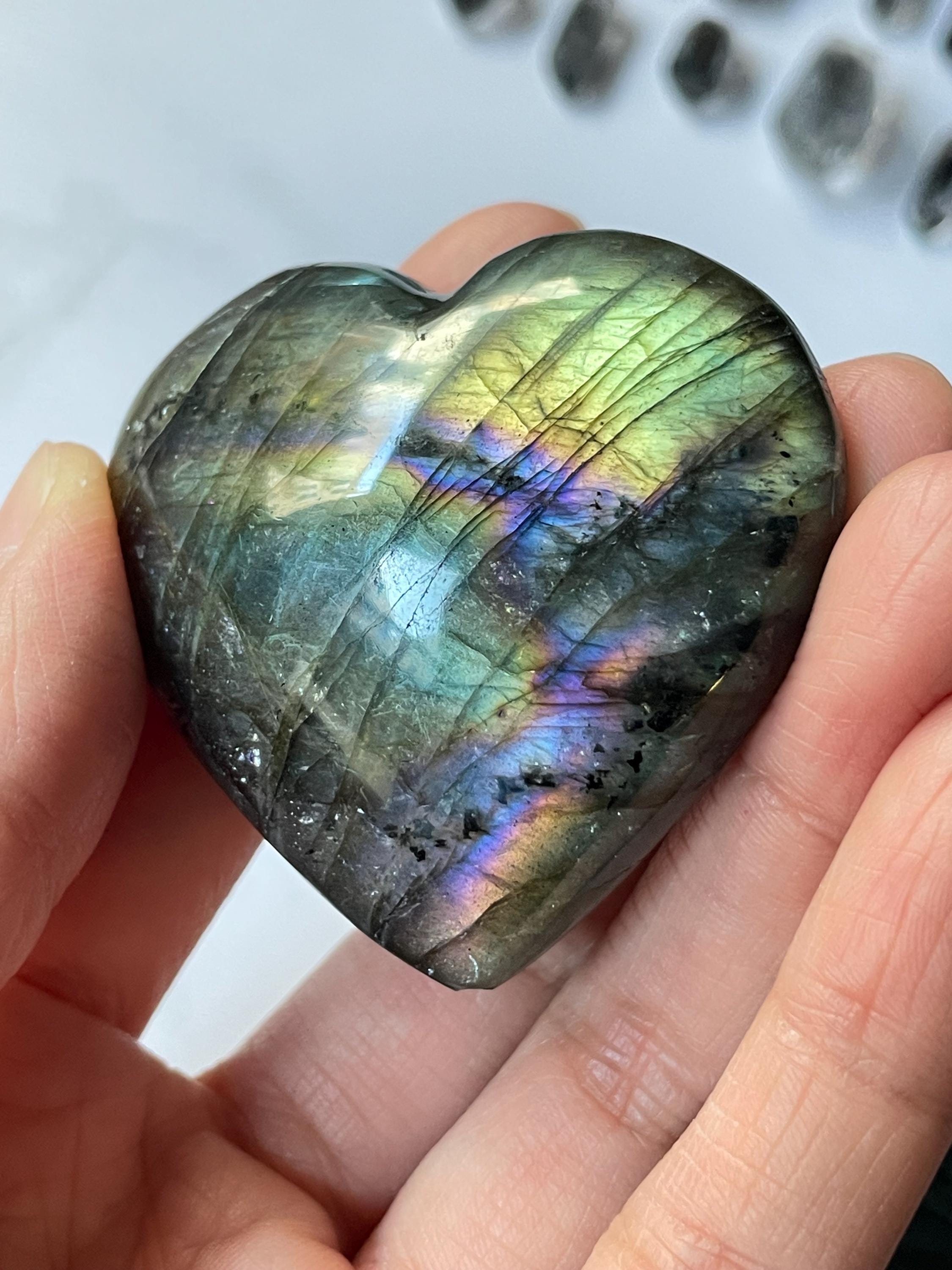 rainbow labradorite with flashes of purple, blue, and pink, rare labradorite