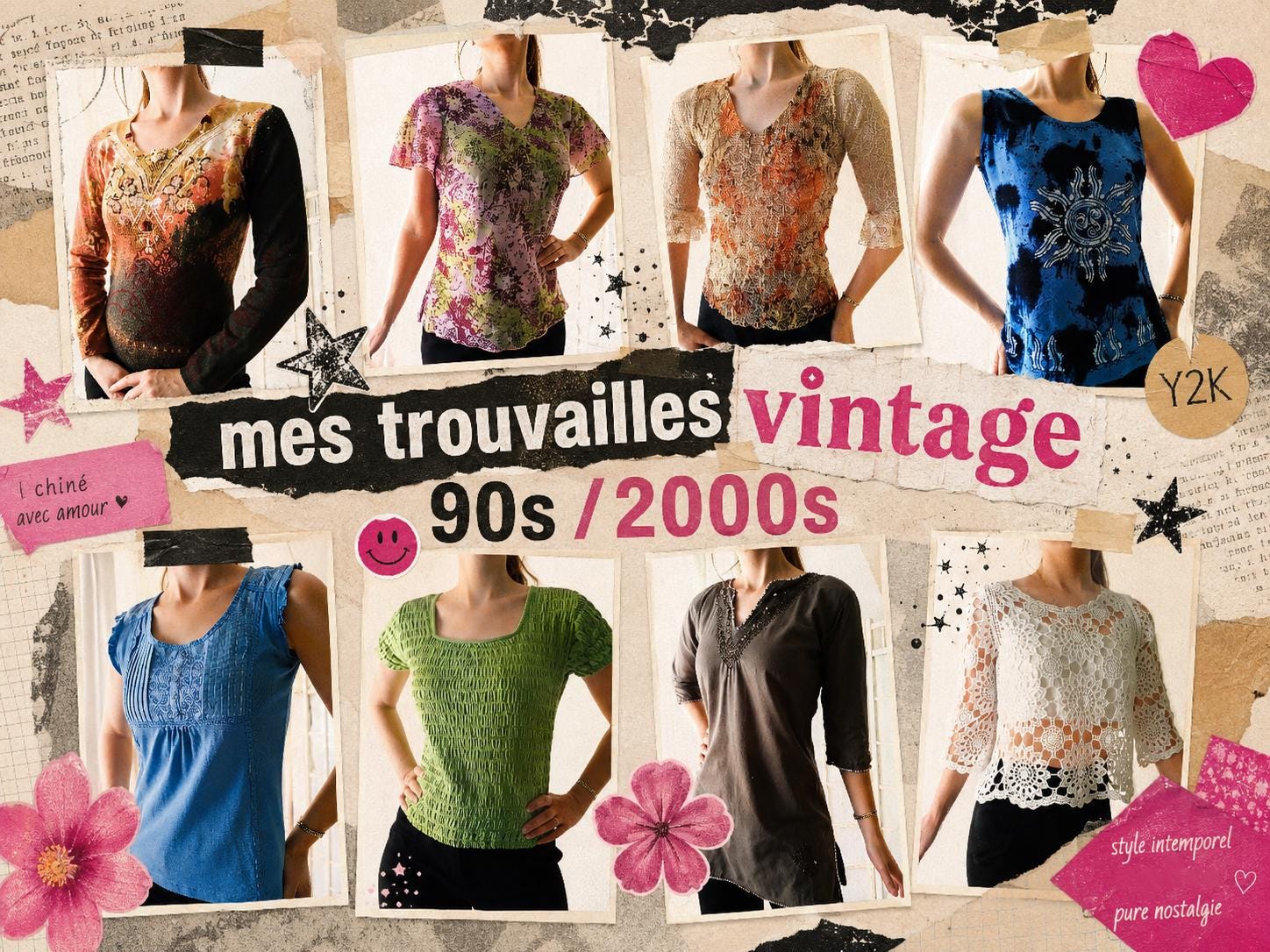 tops authentique y2k années 90 années 2000 90s 2000s