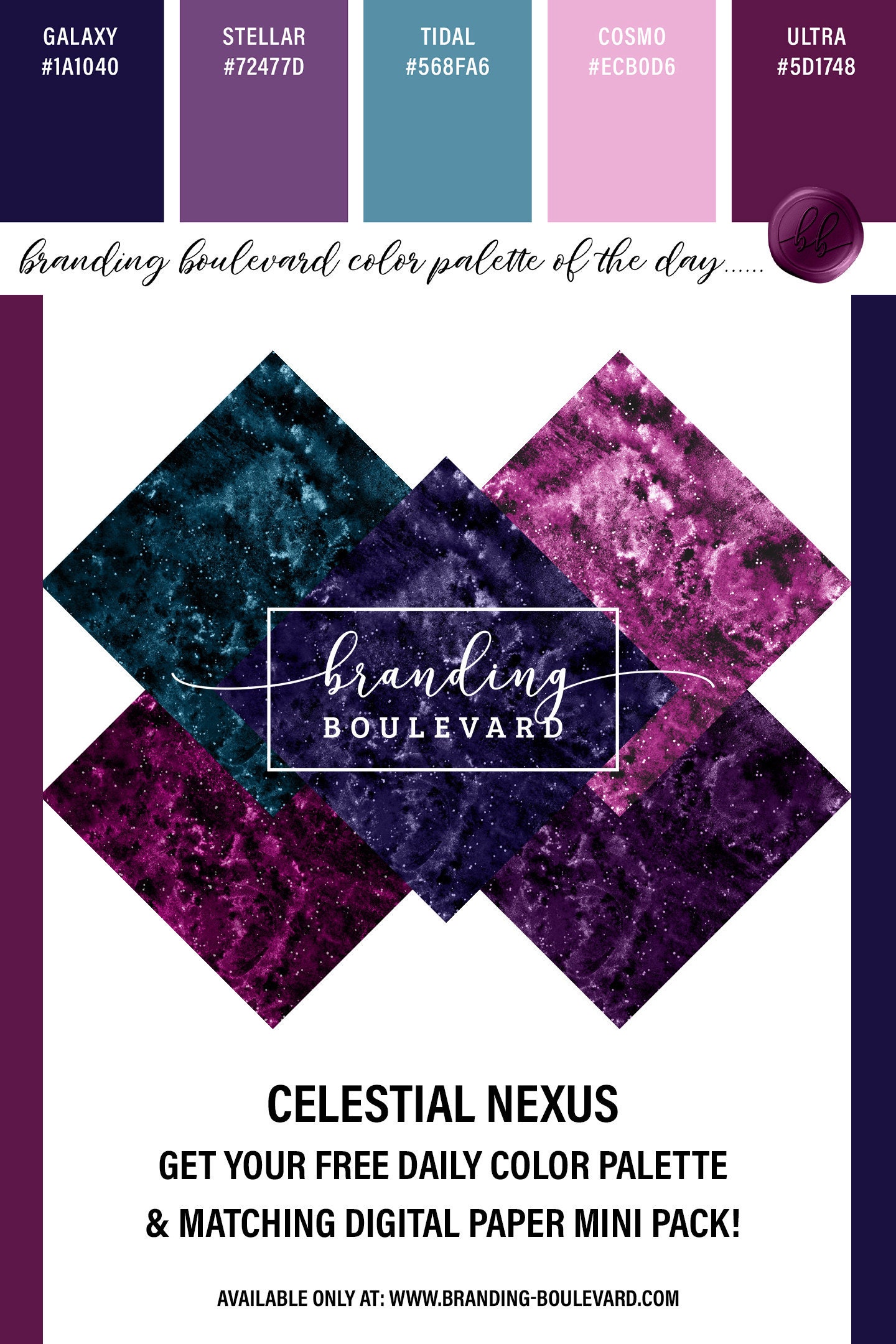 Color Palette Of The Day Celestial Nexus Galaxy Stellar Tidal Cosmo And Ultra