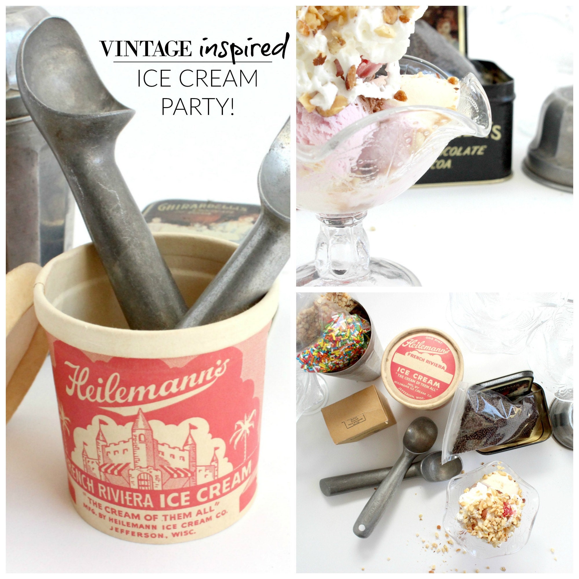 vintage inspired ice cream party