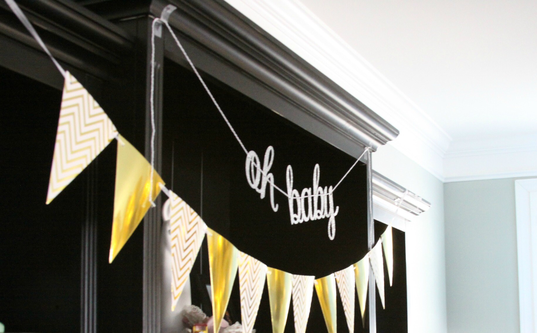 Oh Baby Baby Shower Banner in Silver
