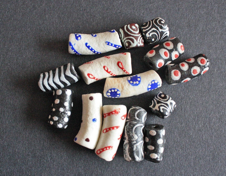 mixed tube glass beads