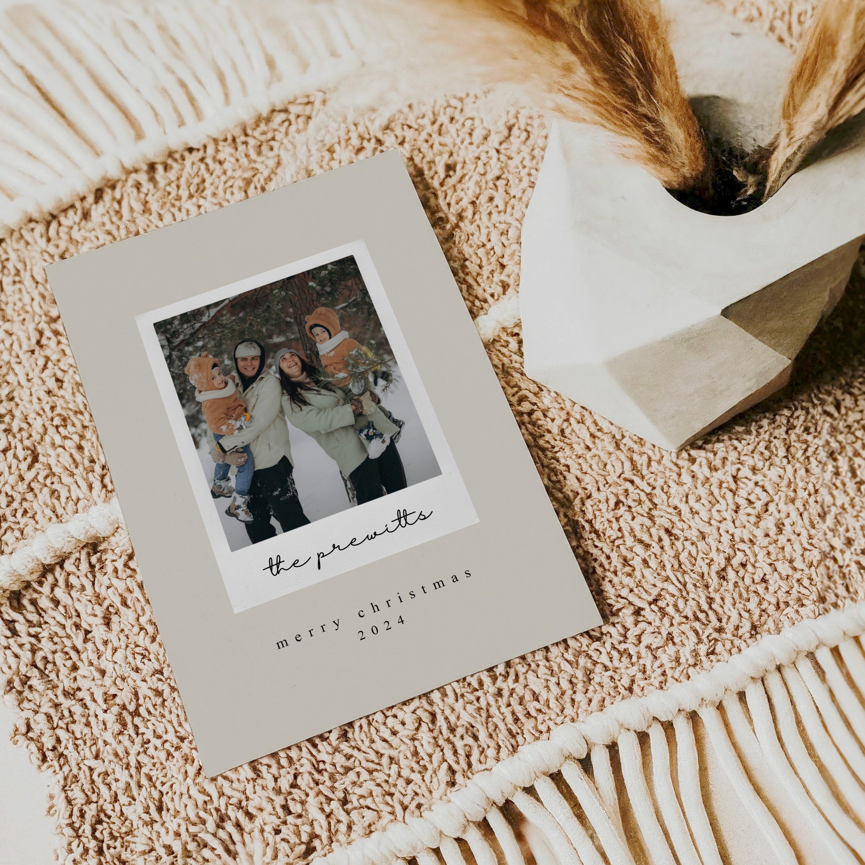 christmas card on table