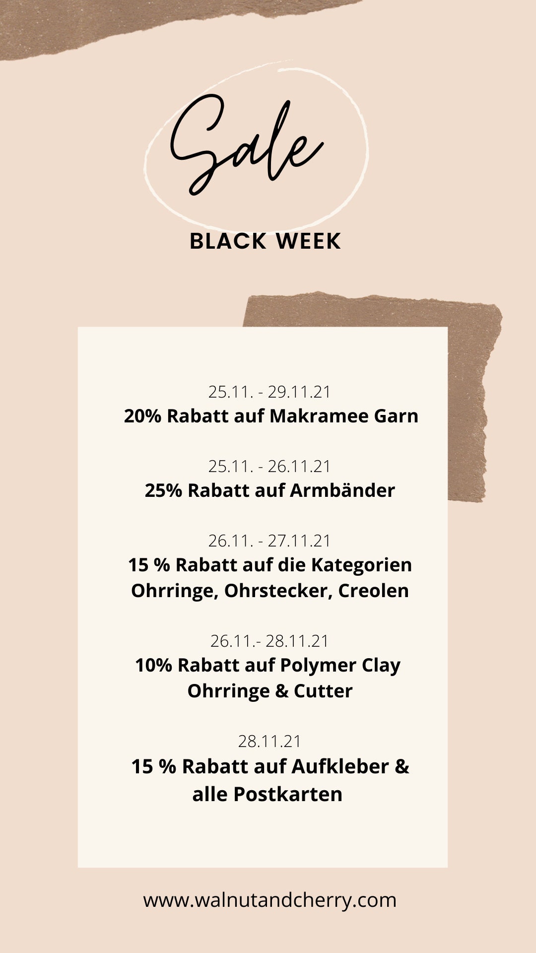 BLACK WEEK bei walnut&cherry