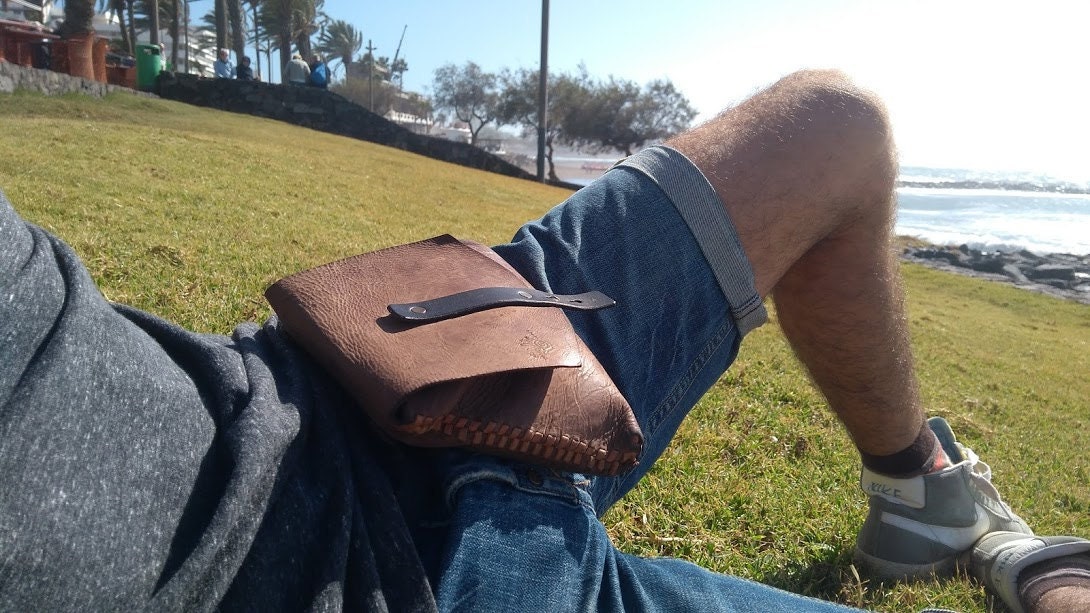 leather waist bag after 2 years of constant wearing