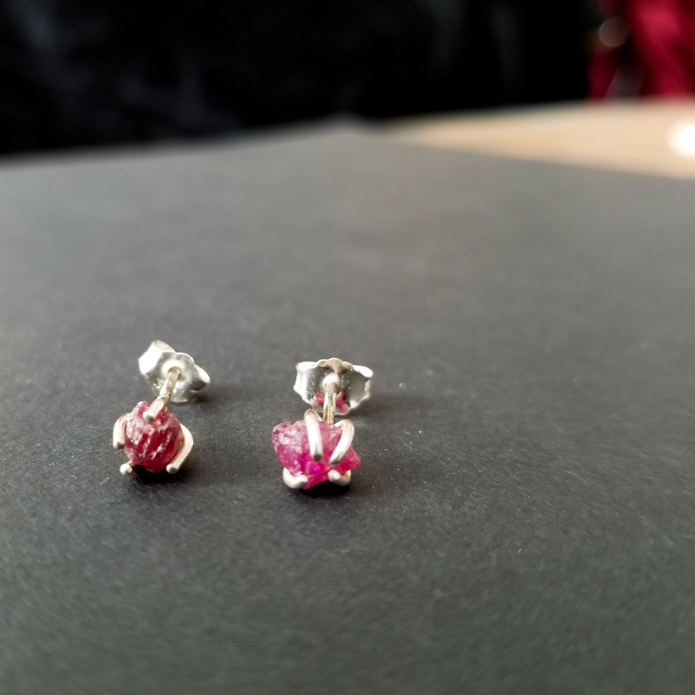 inchoo bijoux boucles d'oreilles rubis argent saint valentin