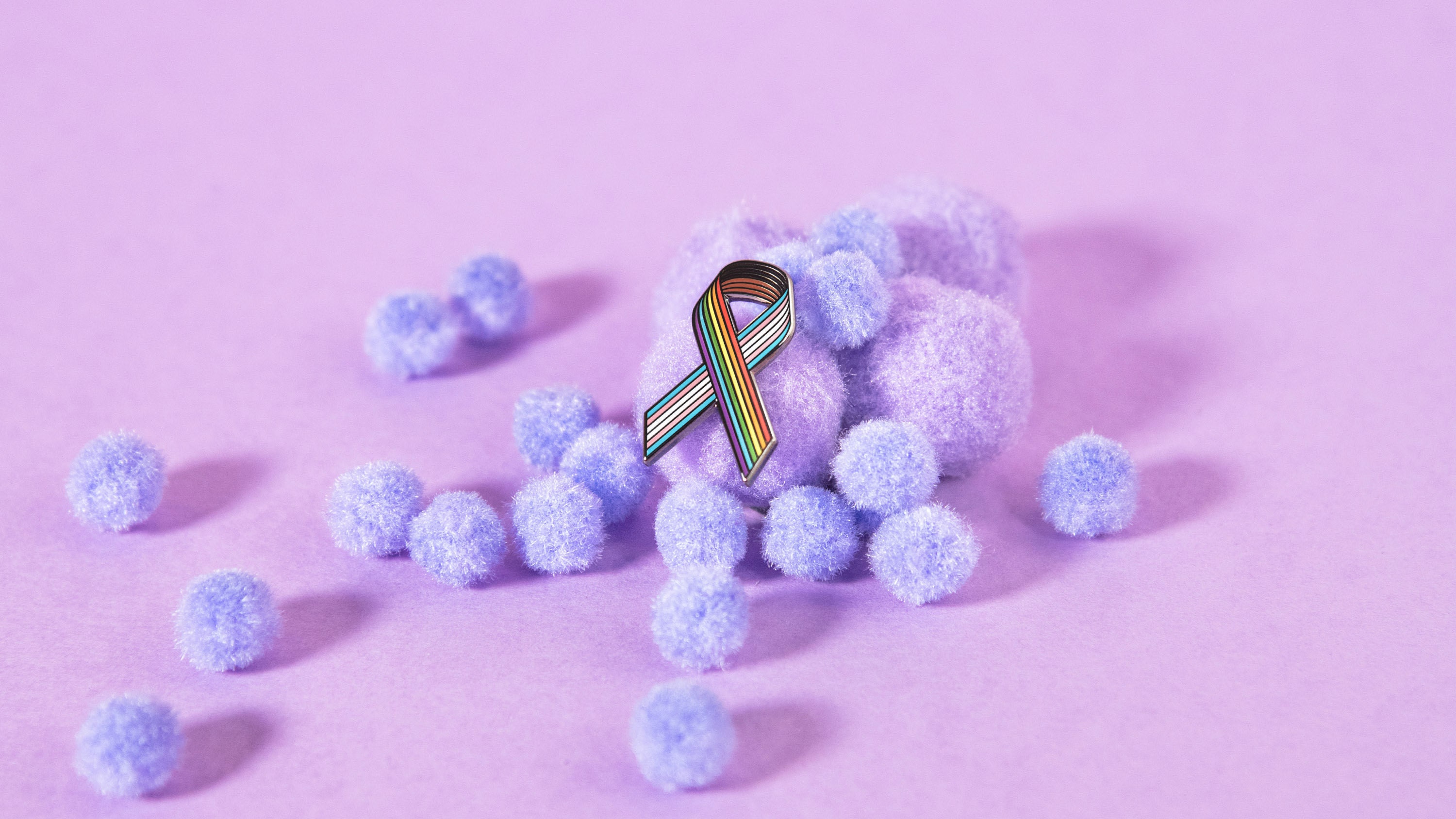 LGBT Rainbow Cancer Ribbon HIV AIDS Remembrance Pin Badge