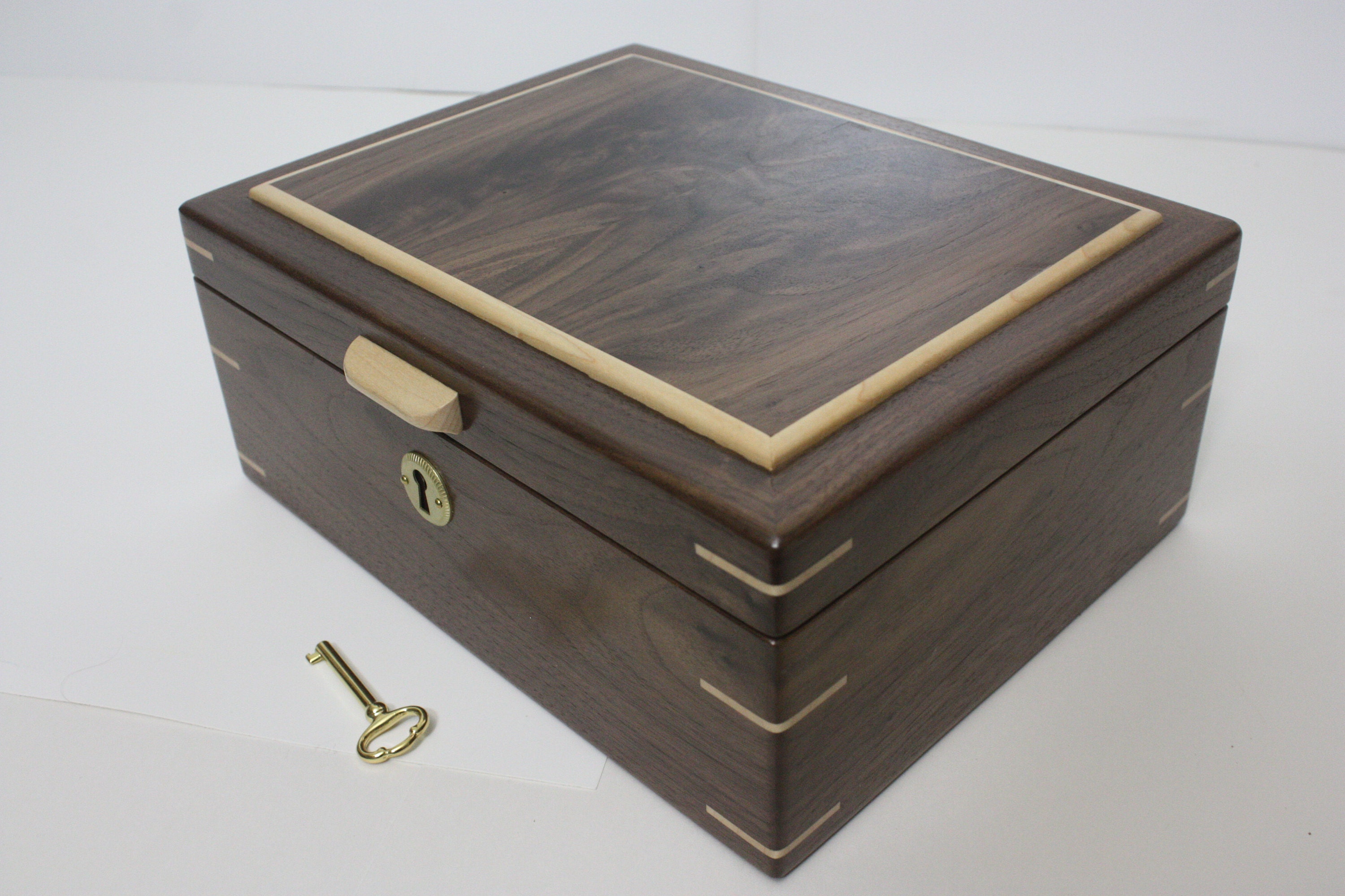 Black Walnut Locking Box For Sale