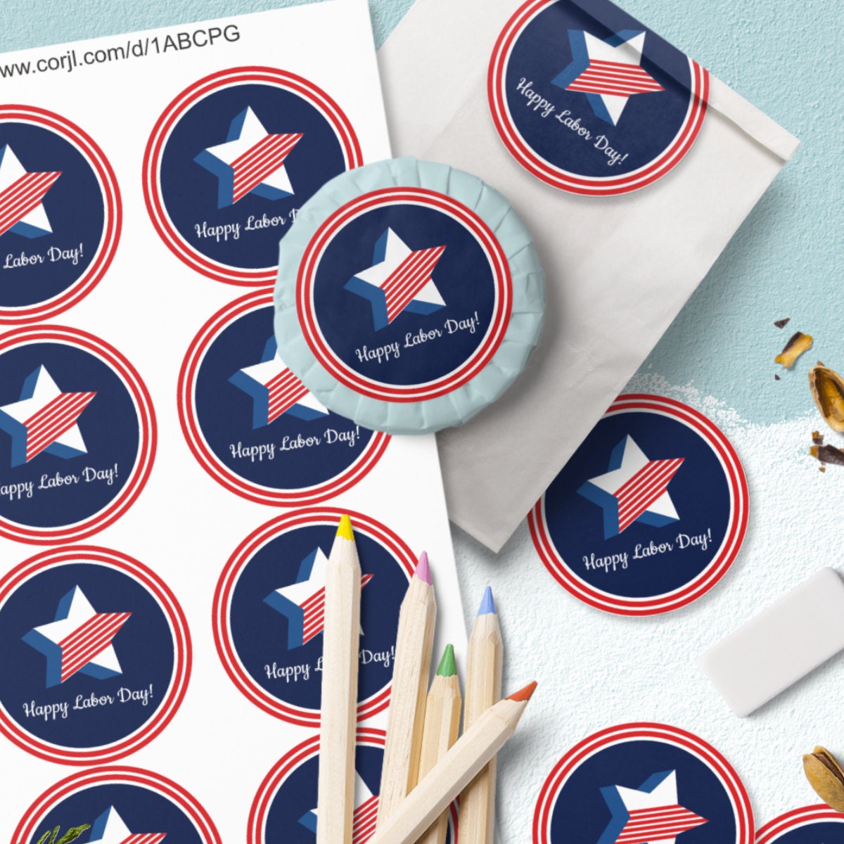 Happy Labor Day Free Printable Labels