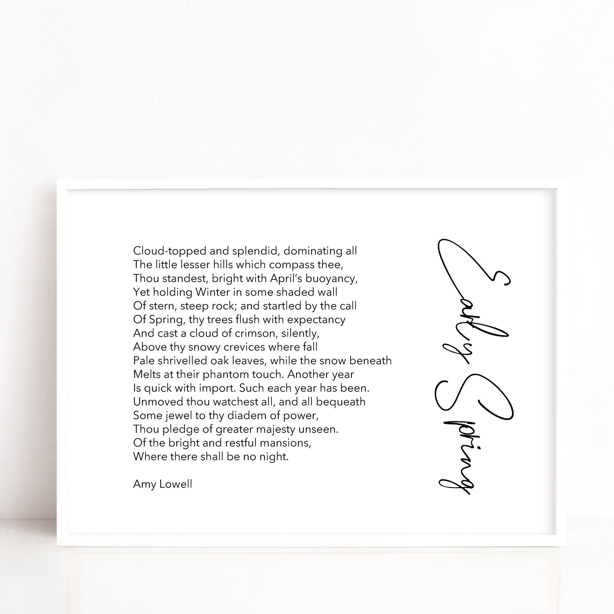 poem print with a side title