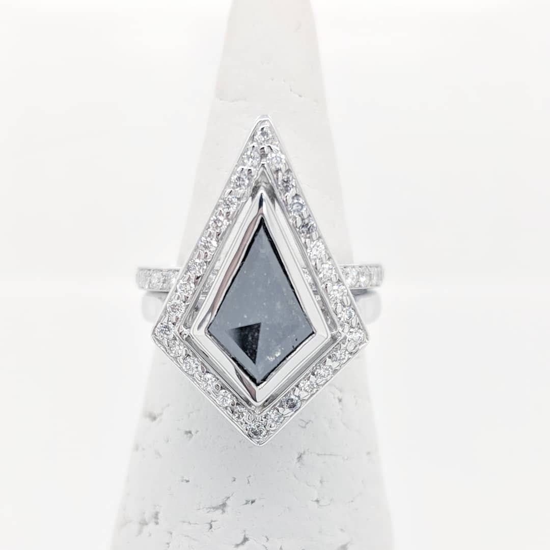 Art Deco Inspired Salt and Pepper Diamond.