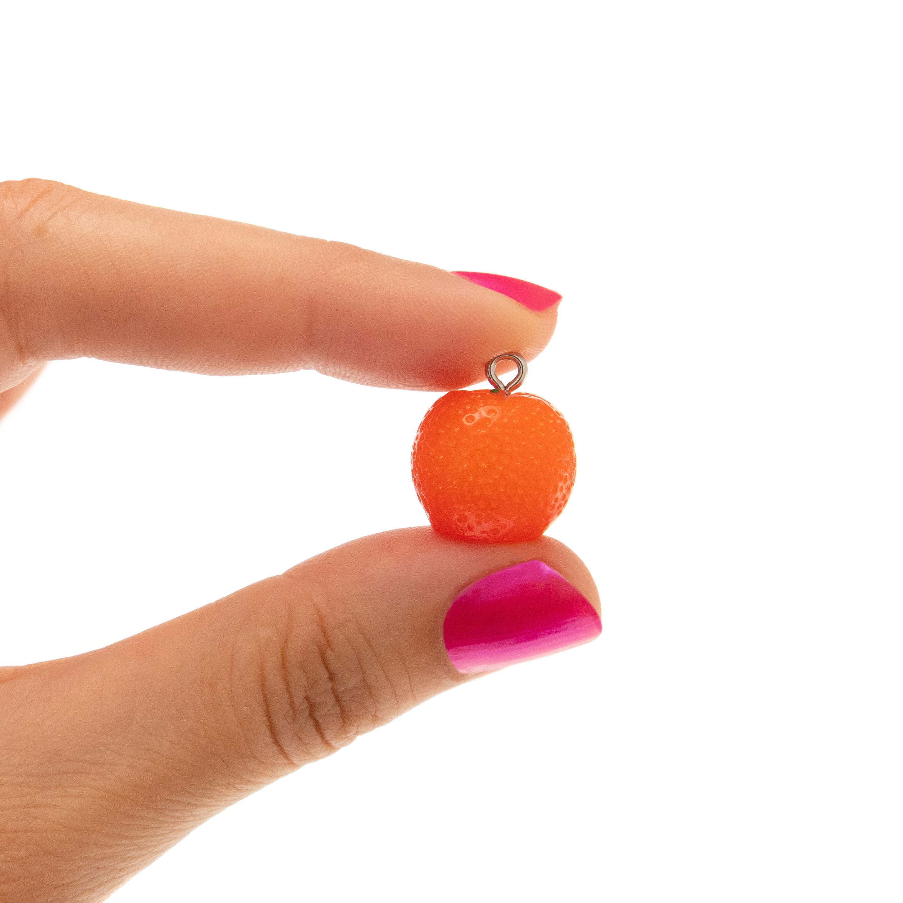 Orange Fruit Necklace. Charm Jewelry