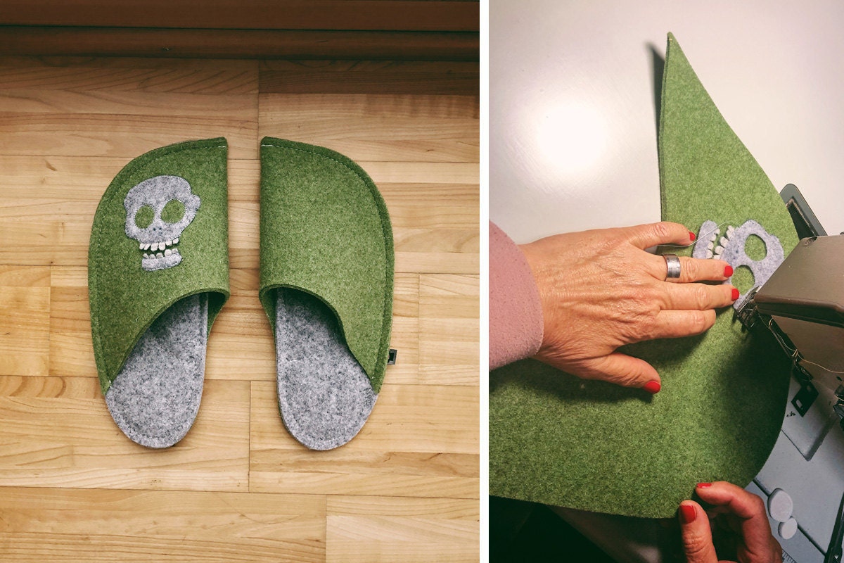 Custom slippers - skull