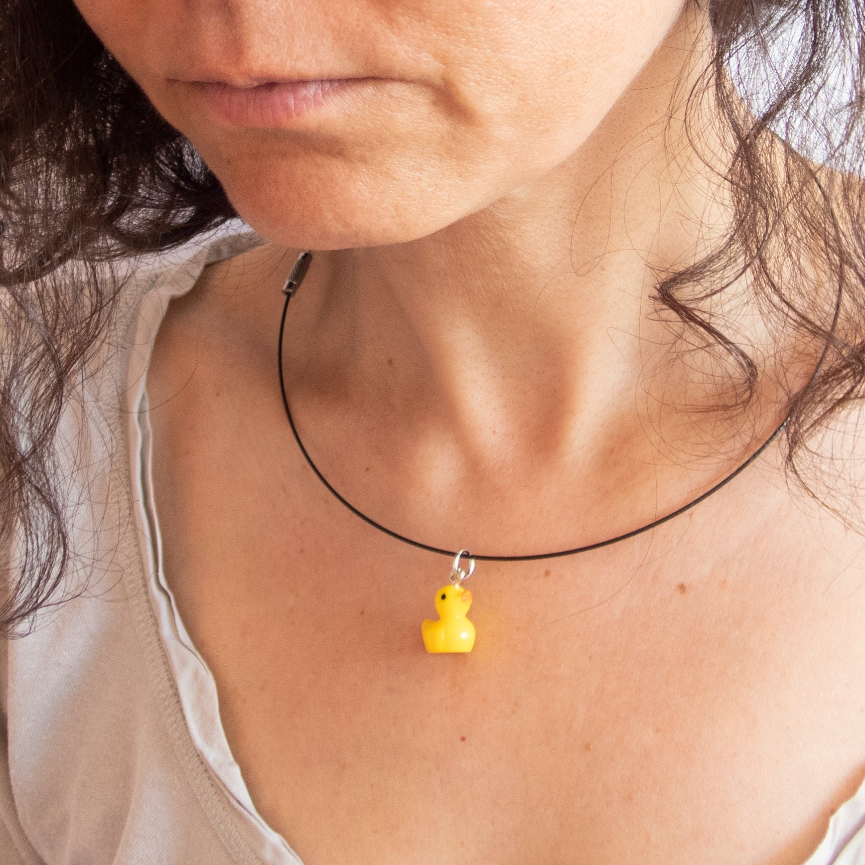 Ladies Charm Necklace Yellow Rubber Duckie