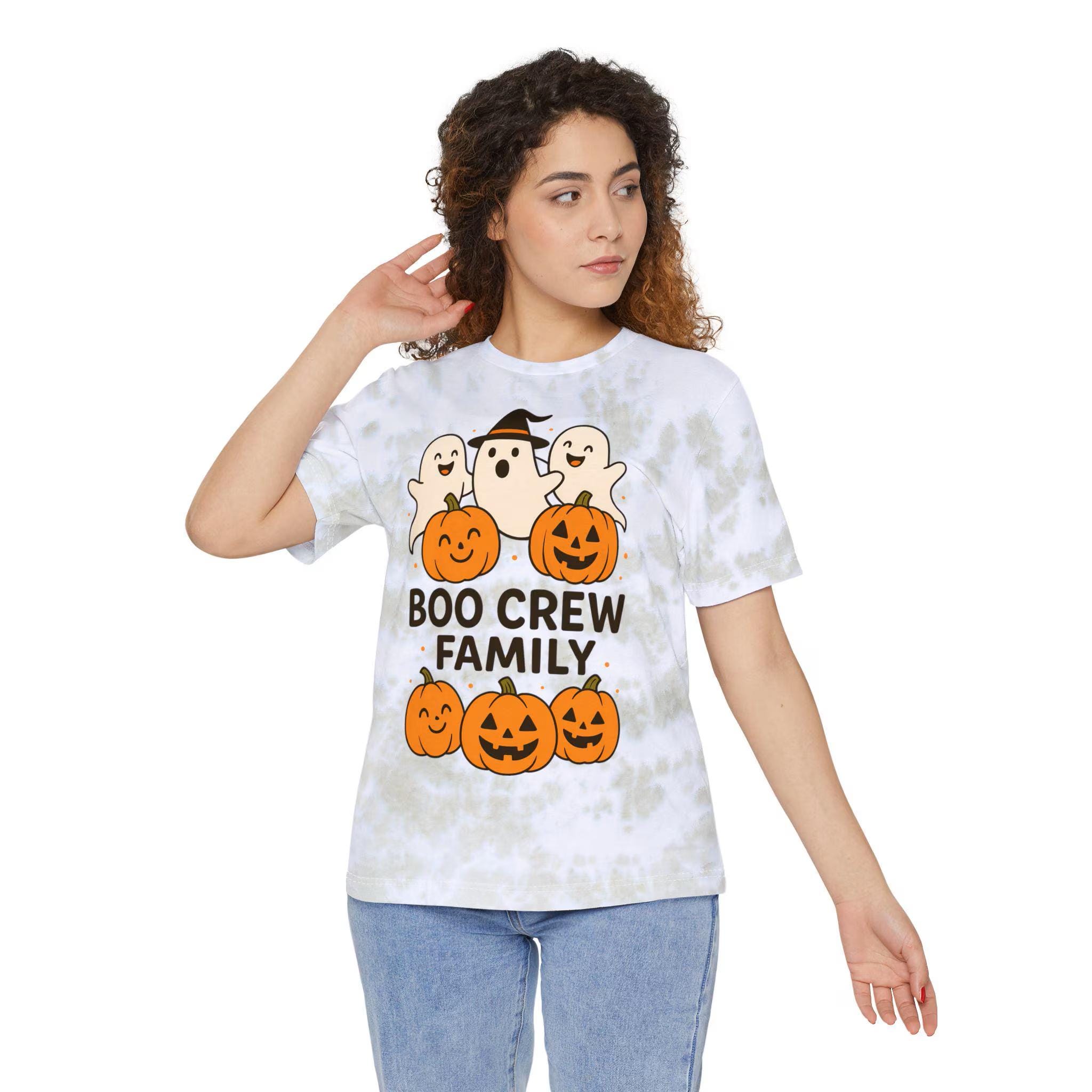 Boo Crew tie-dye Halloween family T-shirt