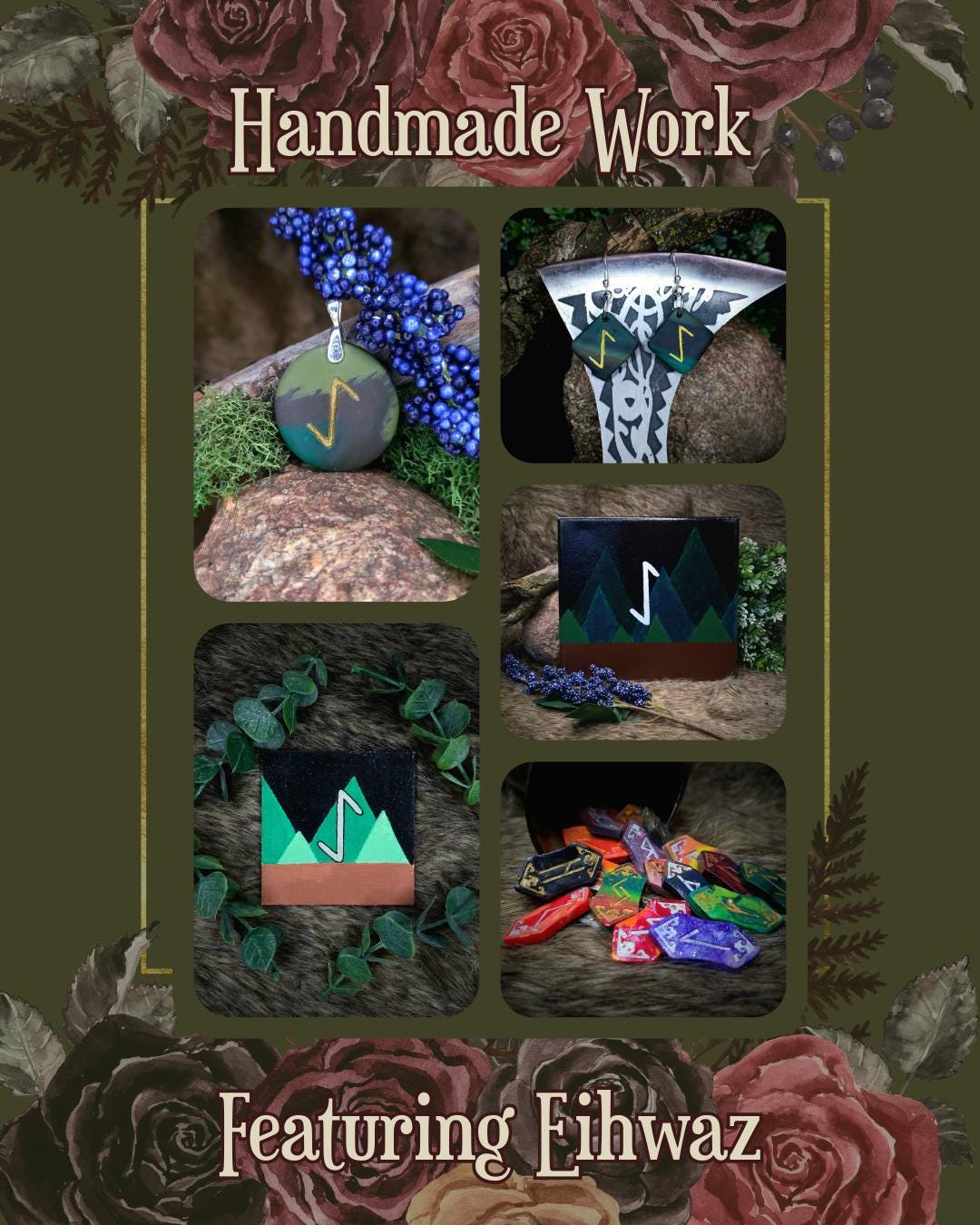 handmade work featuring eihwaz