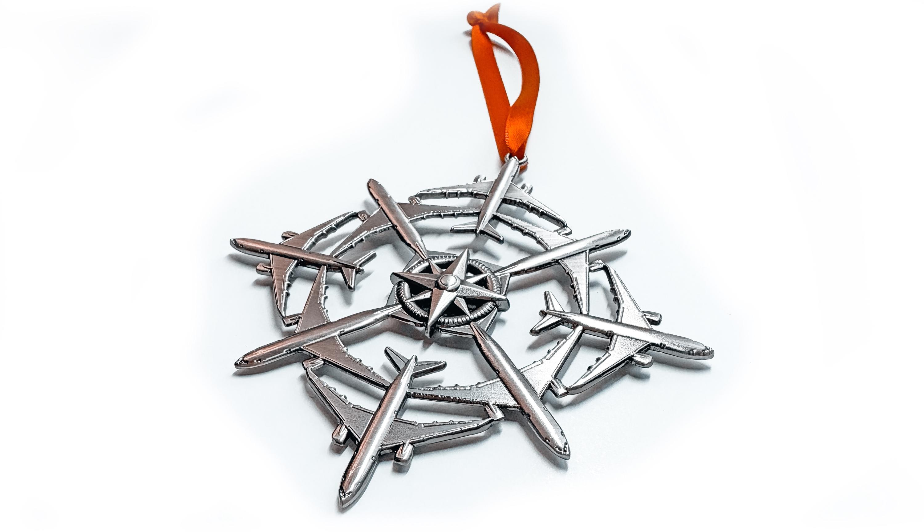 Dreamflake Airplane Snowflake Christmas Ornament