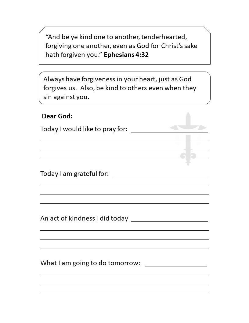 prayer journal page